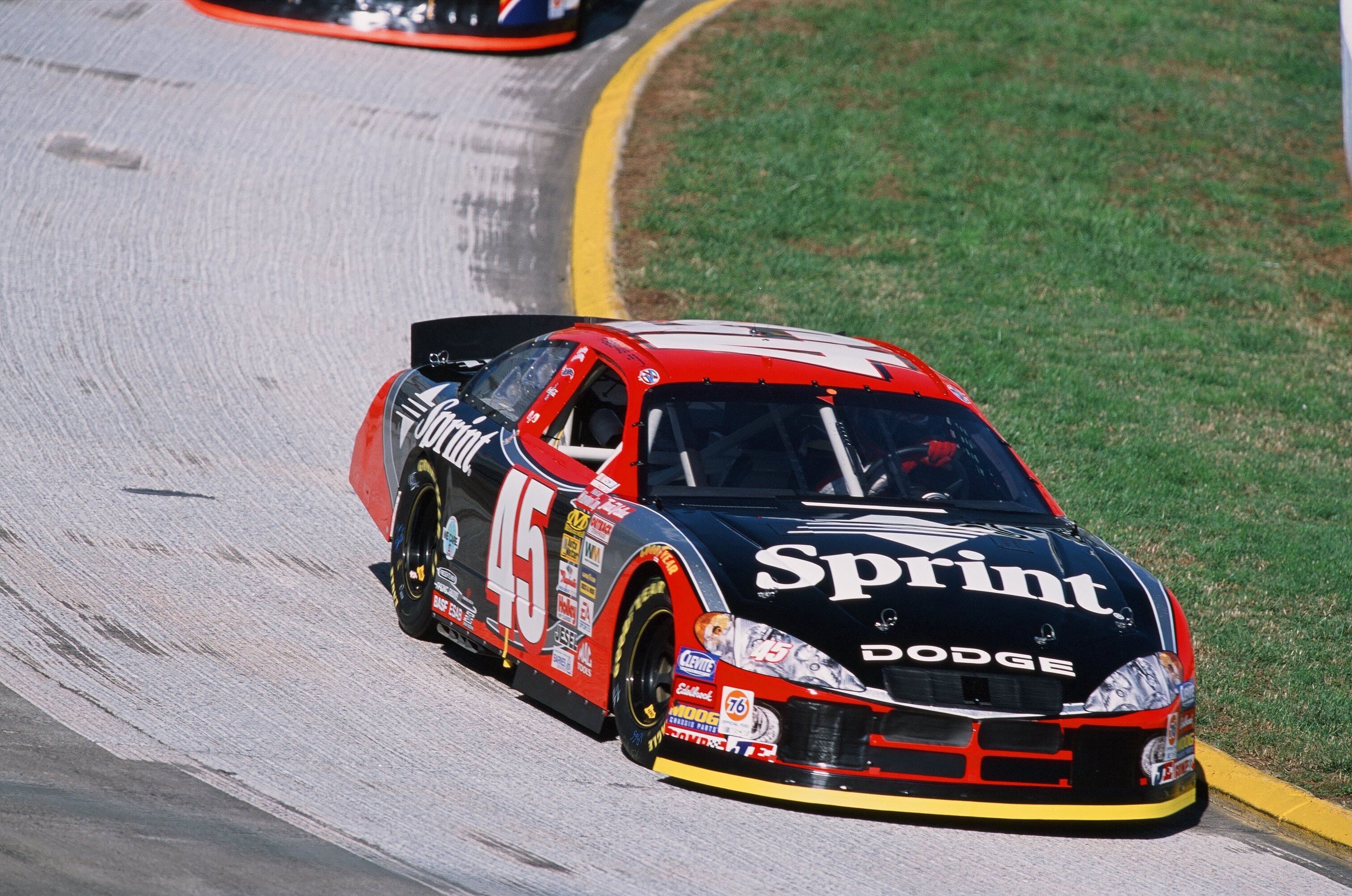 Kyle Petty driver of the #45 car drives during qualifying for the NASCAR Winston Cup Old Dominion 500 on October 18, 2002 at Martinsville Speedway in Martinsville, Virginia.