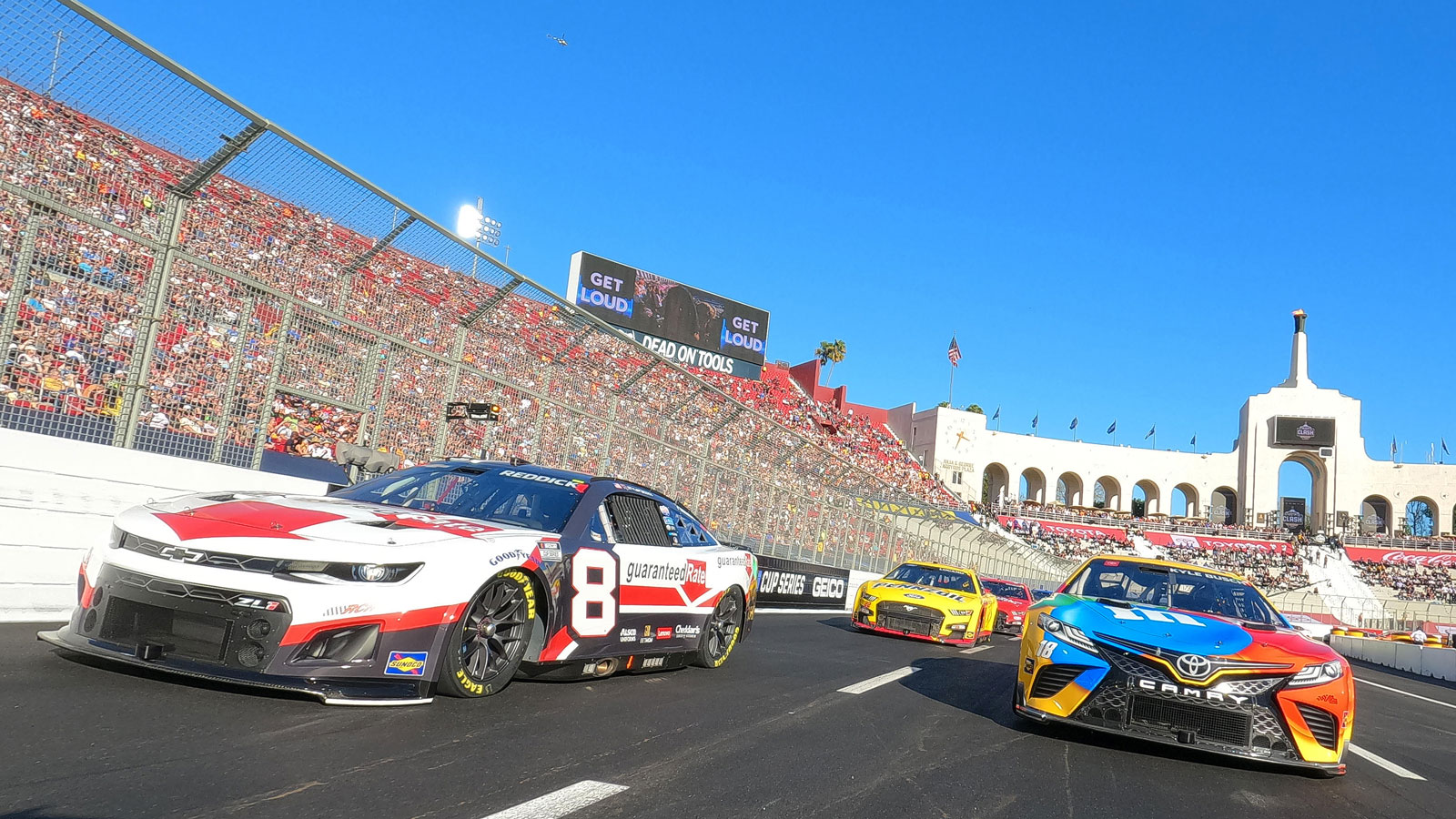 A photo from NASCAR's latest race at the LA Coliseum 