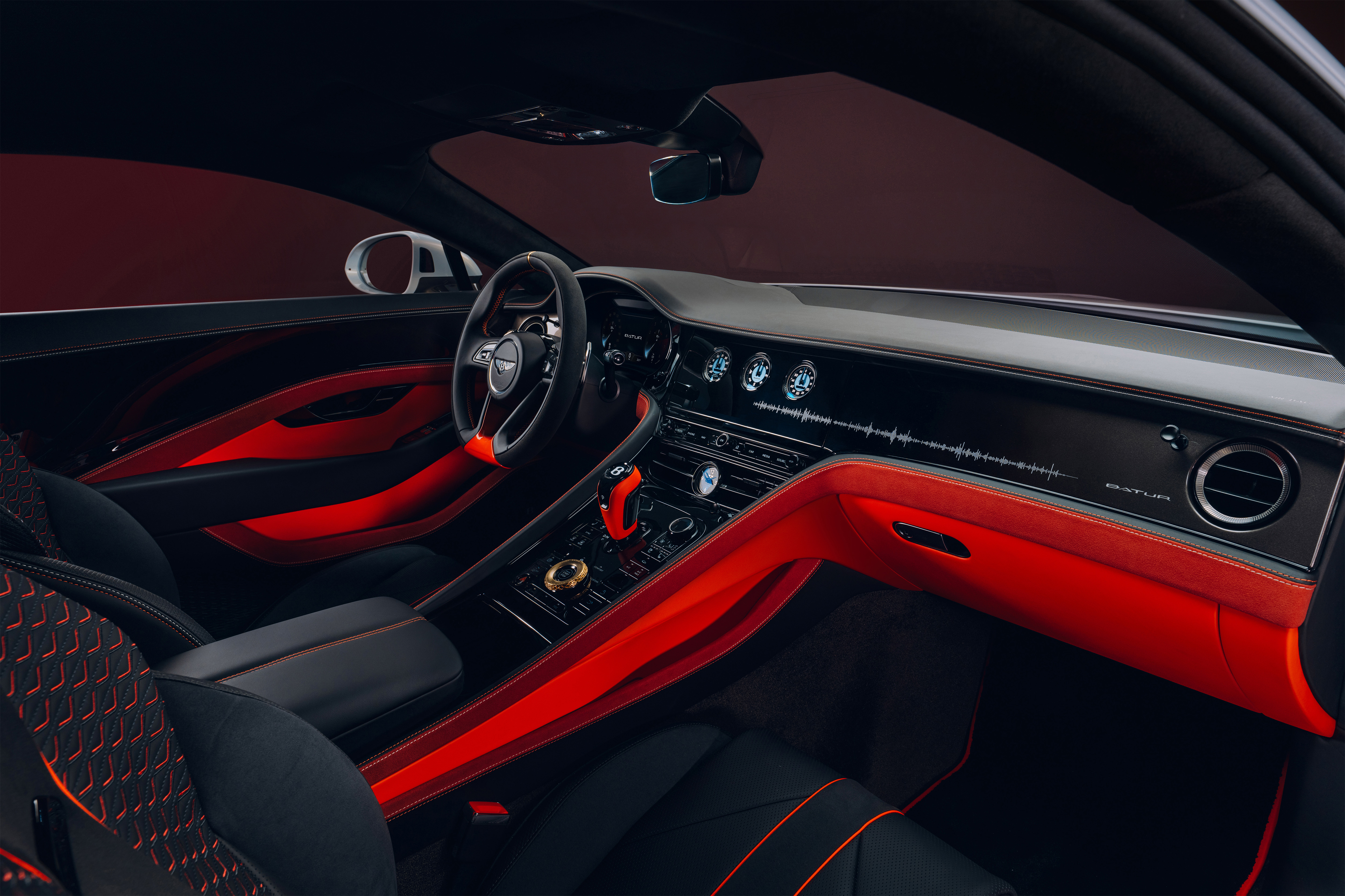 Red and black, excessively opulent interior.