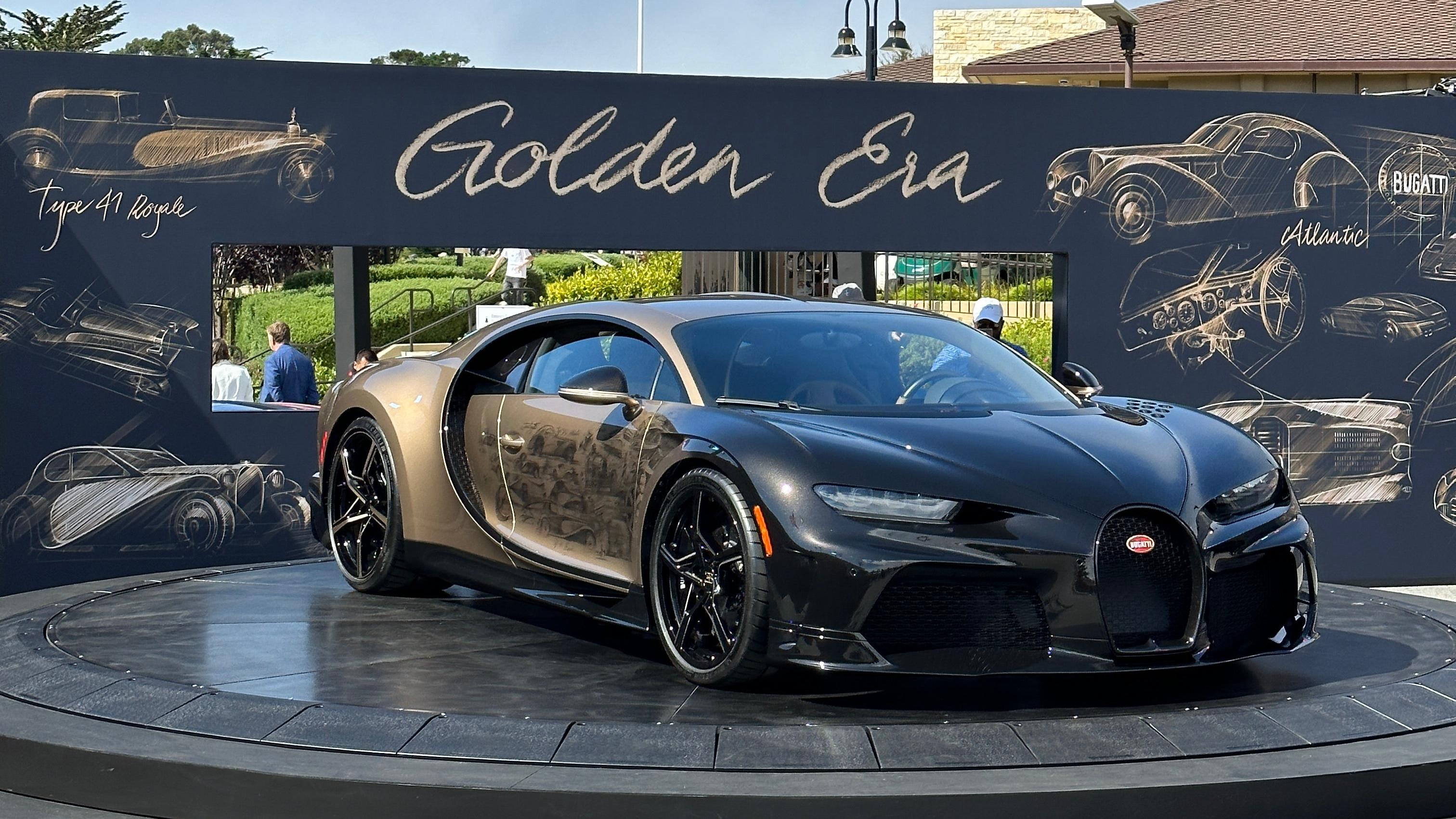 Front 3/4 view of the Bugatti Chiron Golden Era