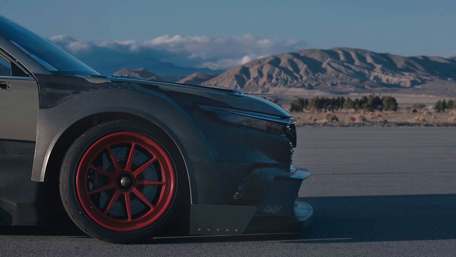 A photo of the front end on Honda's racing CR-V