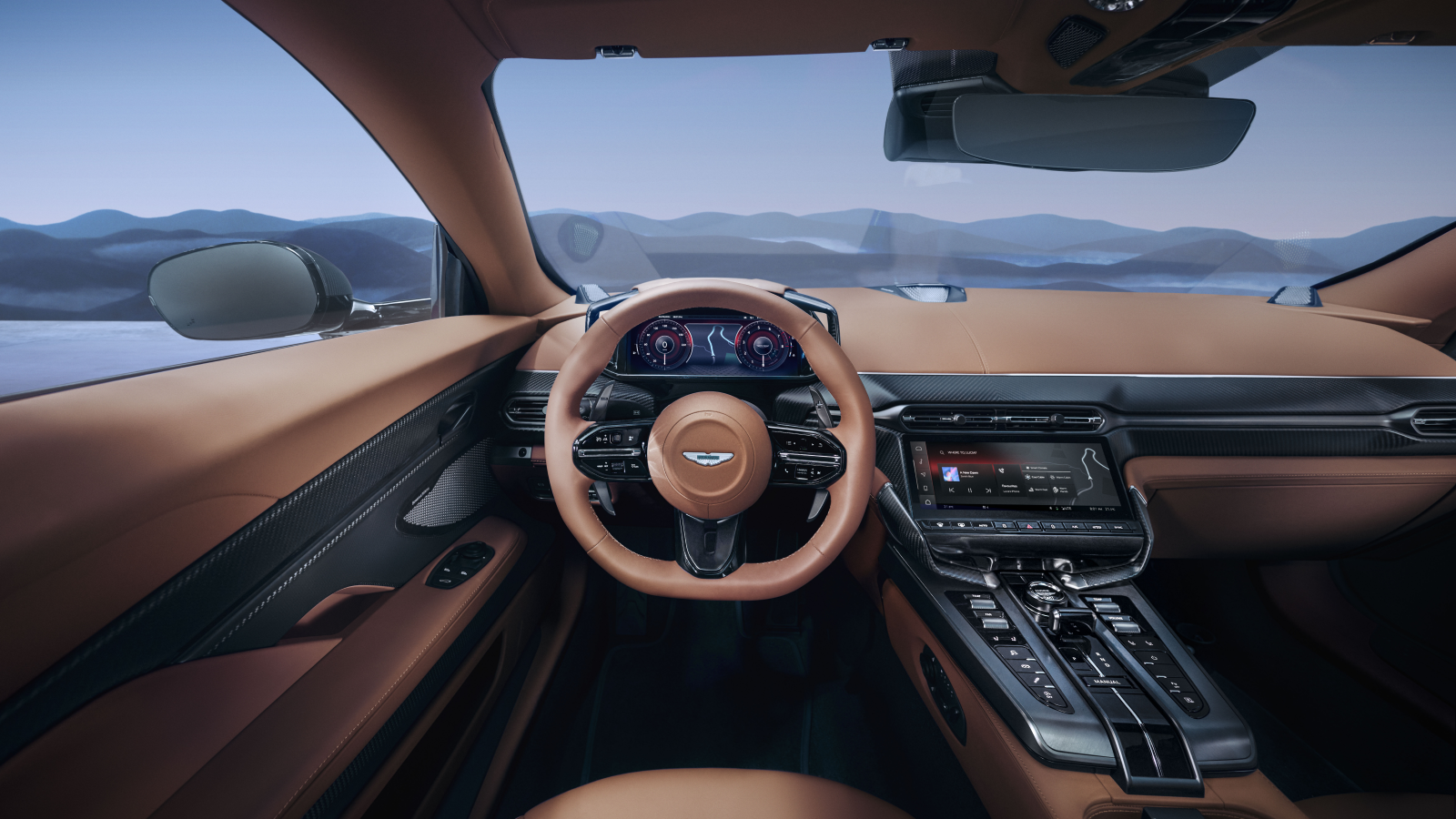 A render of the interior of the new Aston Martin Vanquish. 