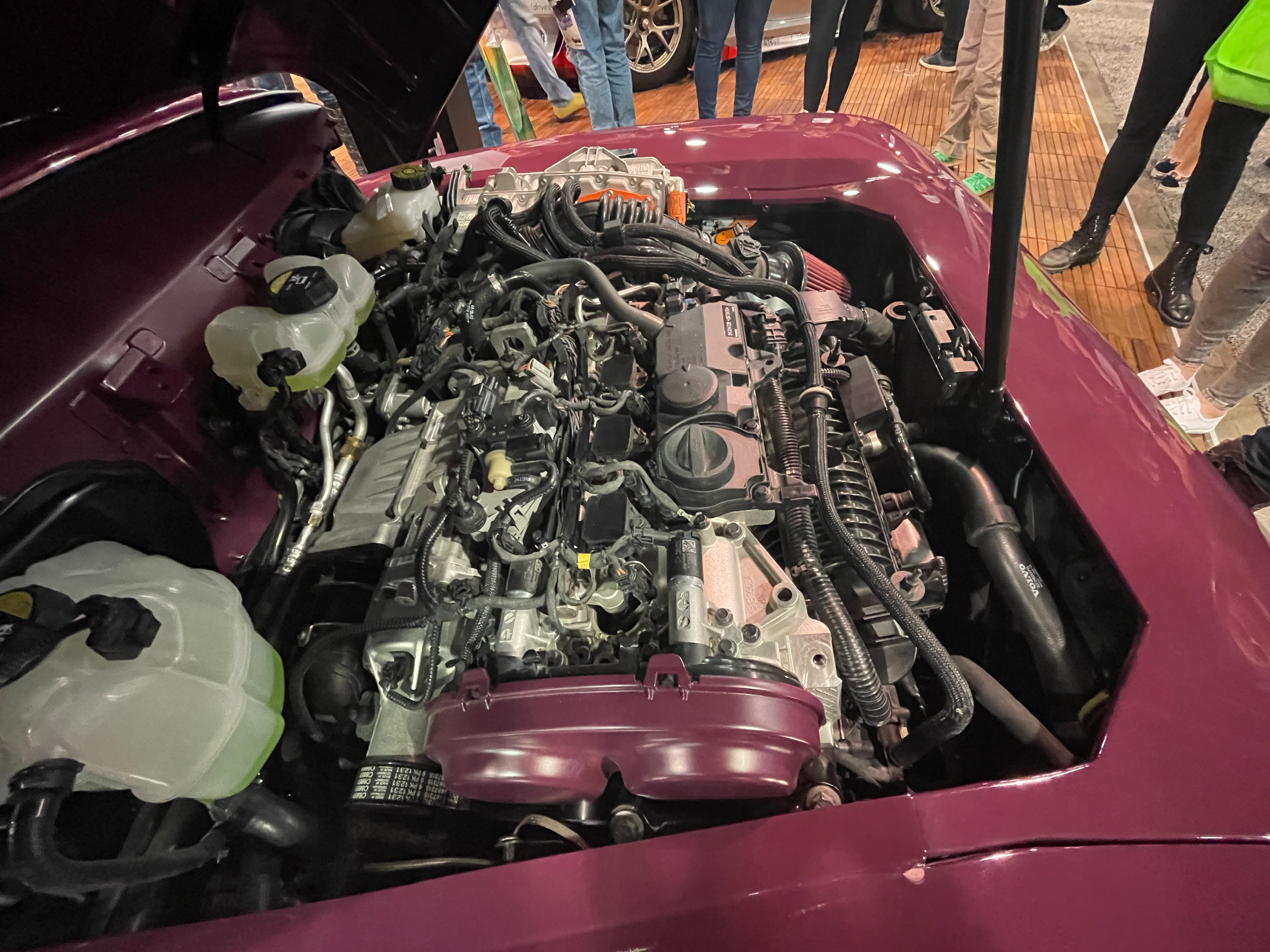 The Volvo S60 engine looks nearly wedged into the small frame of the PV544. But it does fit.