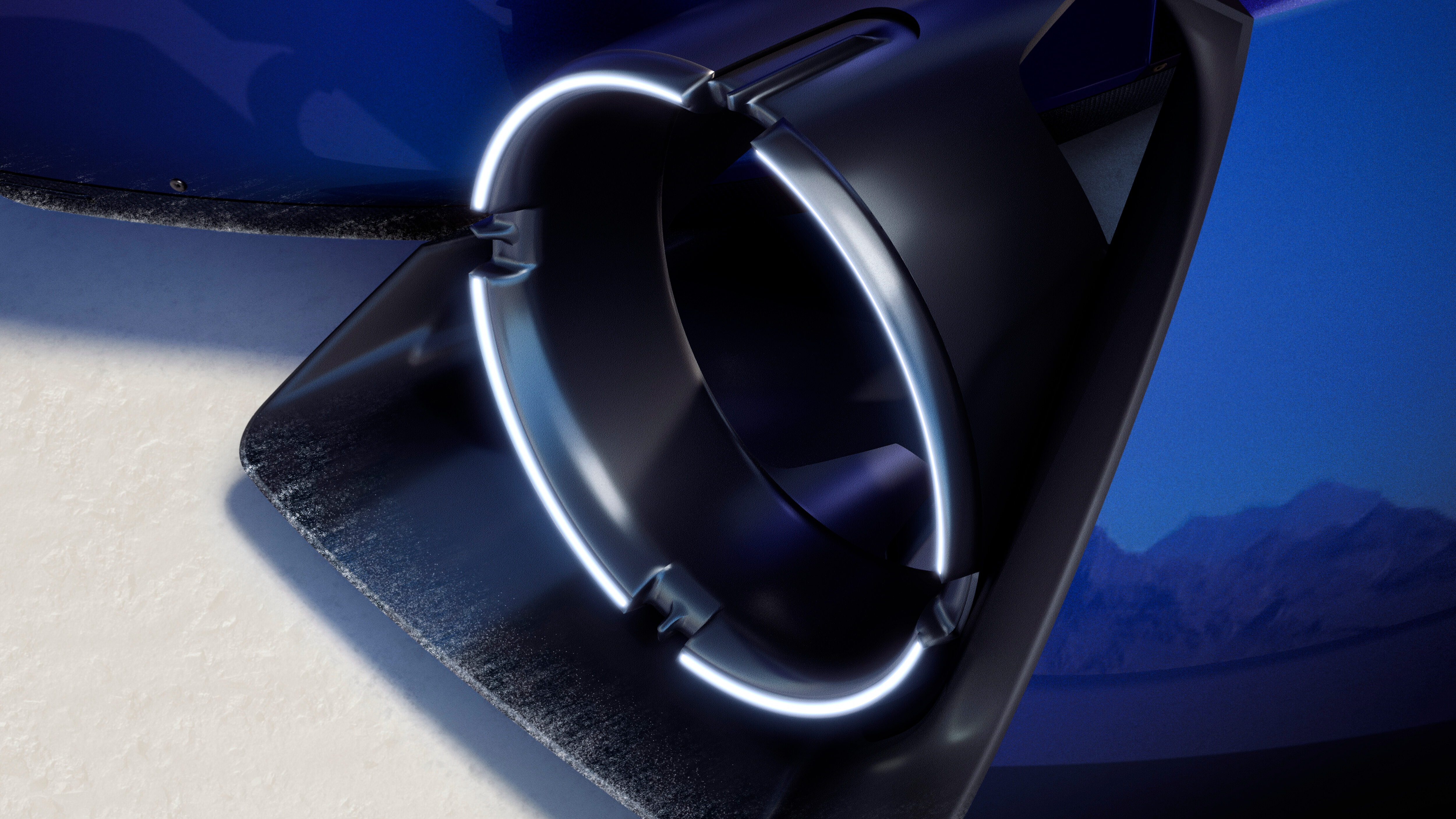 Headlight detail of the Renault Filante Record 2025 Concept