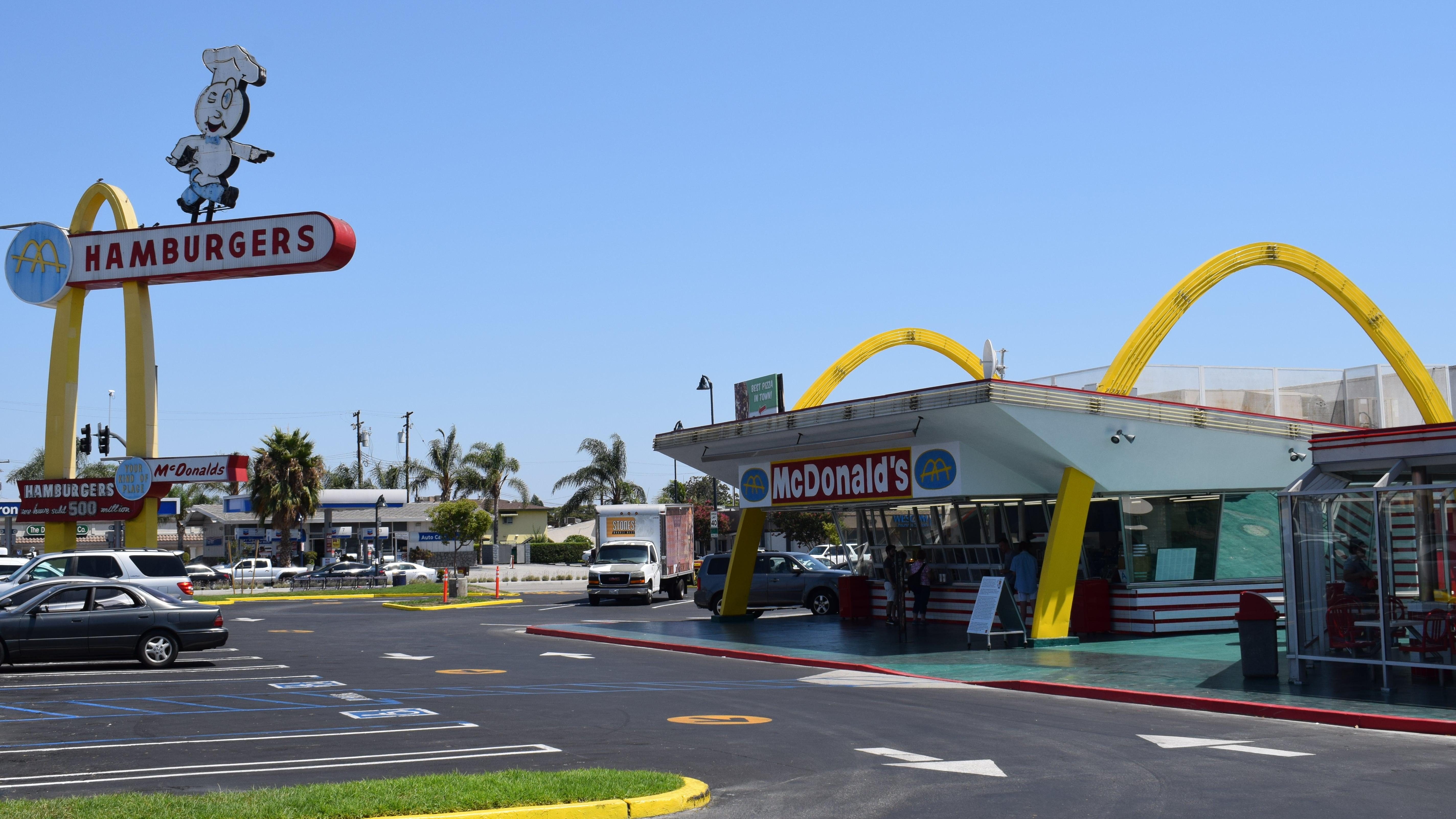 a photo of the first mcdonalds in Downey CA