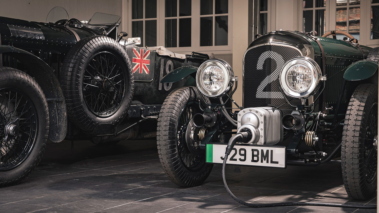 A photo of the Bentley Blower charging. 