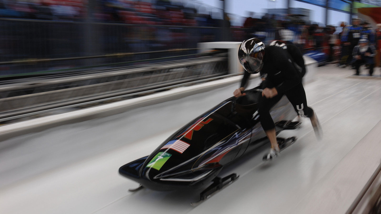 The Team USA two-man sled at the 2006 Winter Olympics in Turin. 