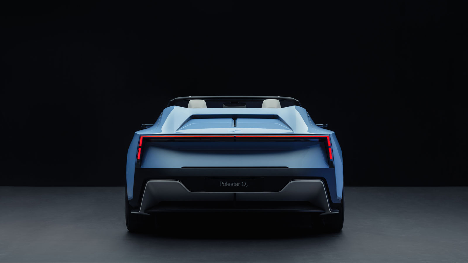 A photo of the rear of the Polestar 6 sports car. 