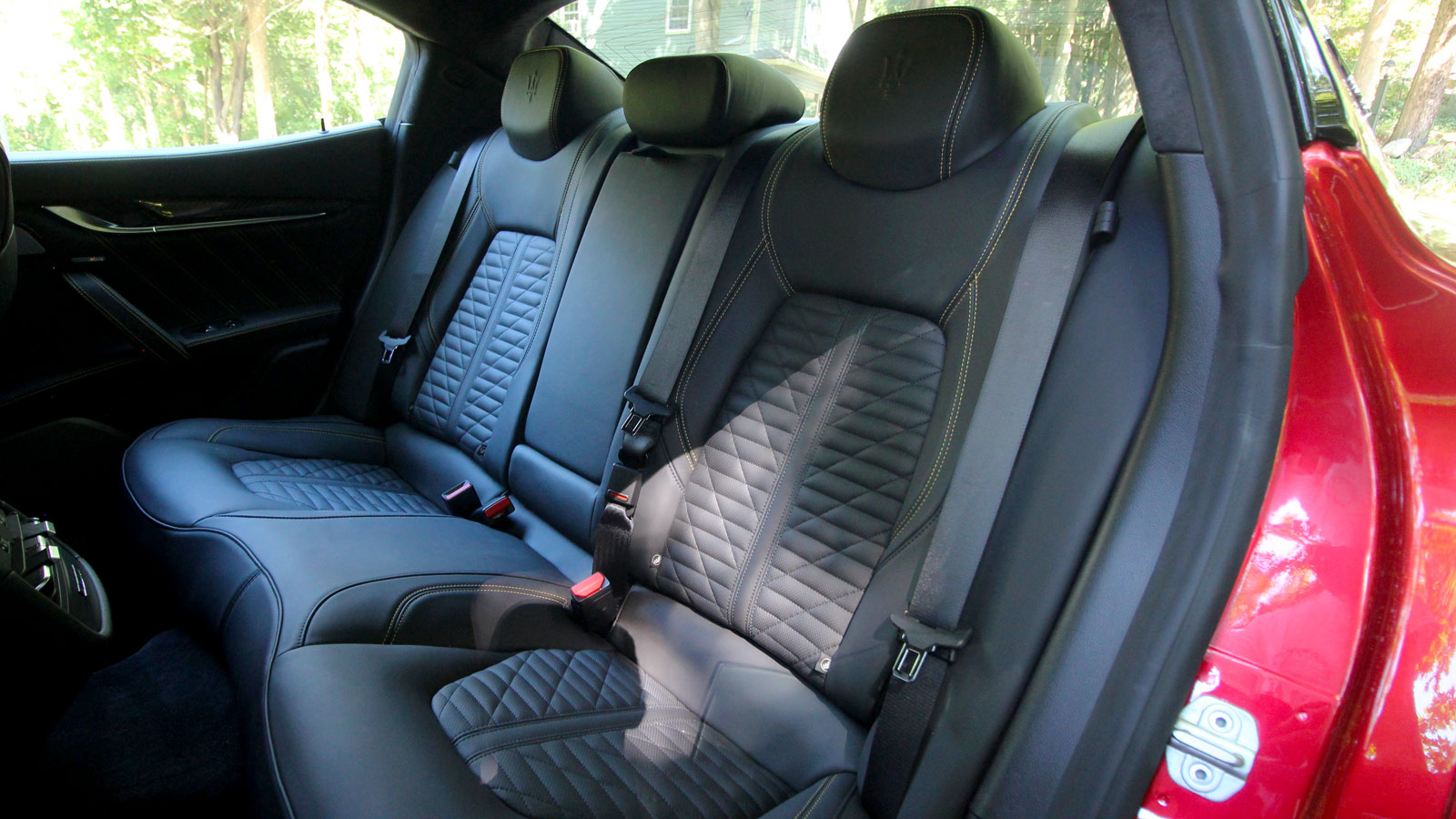 A photo of the rear seats in the Maserati Ghibli.