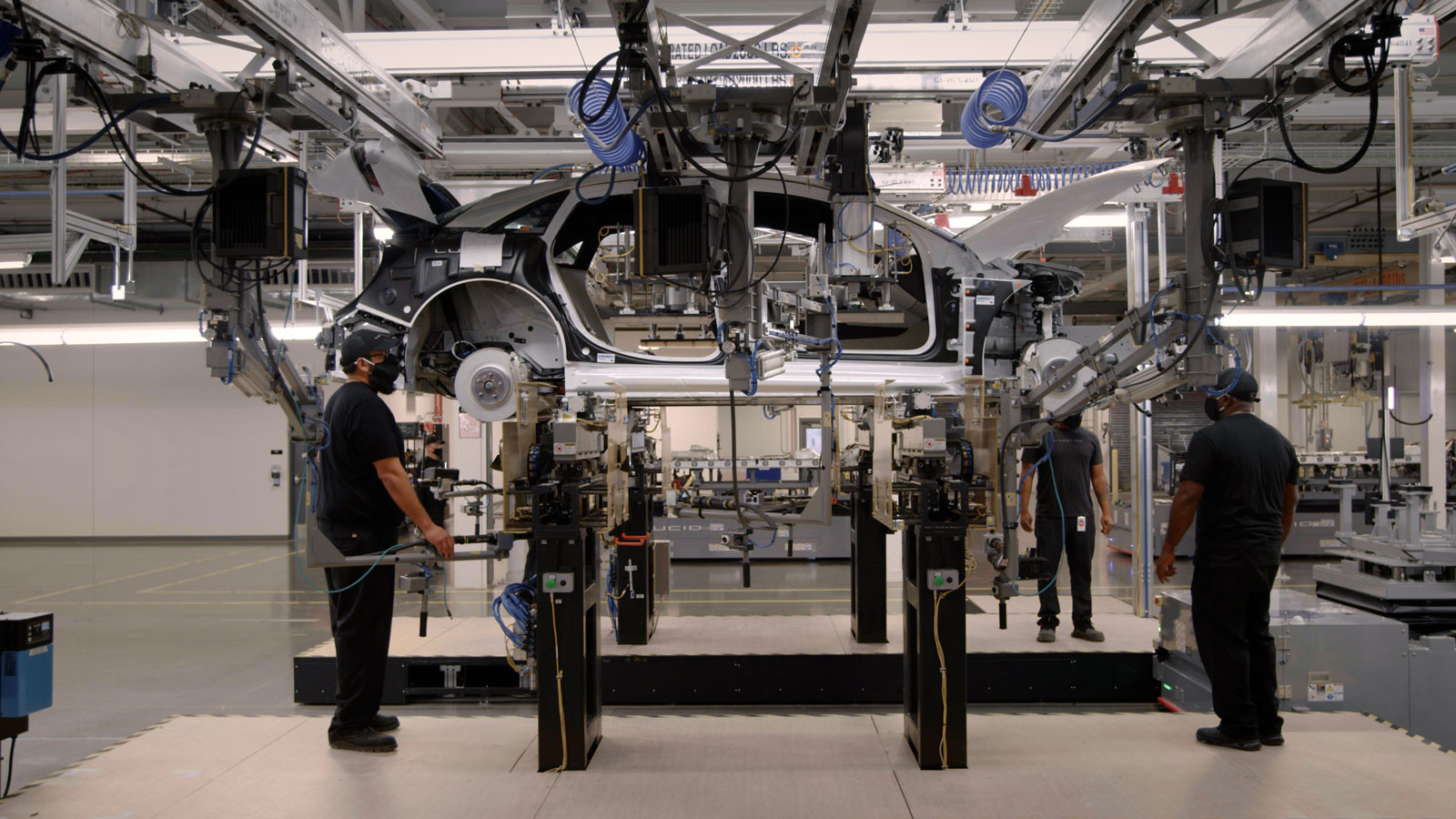 A photo of the Lucid Air production facility. 