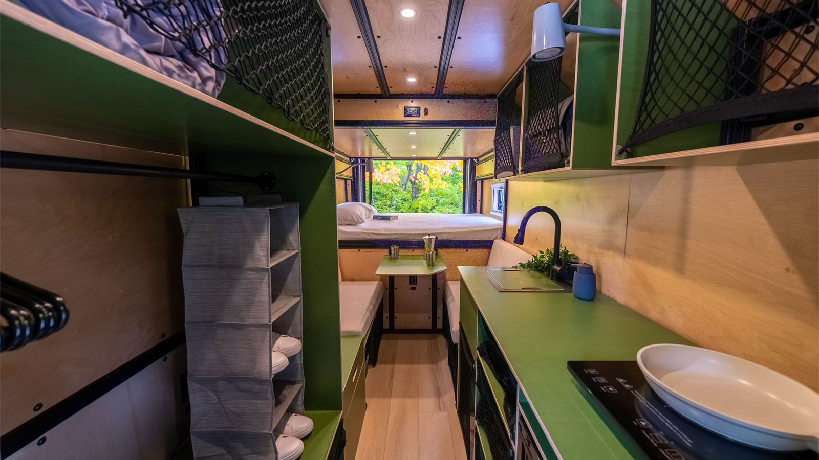 A photo of the interior of the G2 camper. 