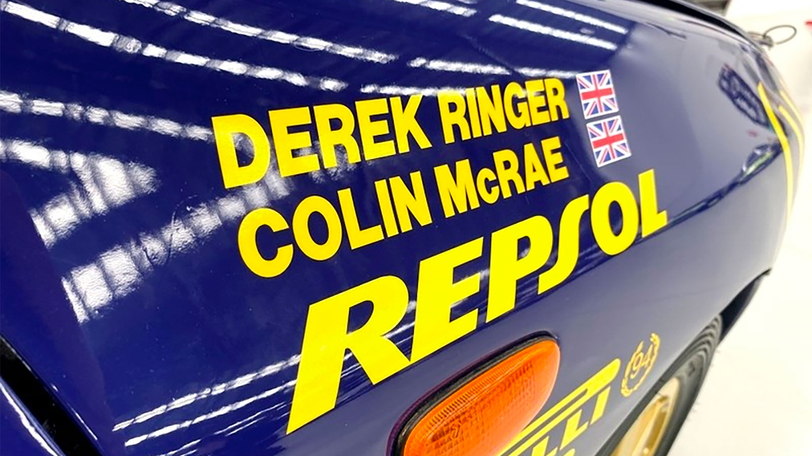 Colin McRae and Derek Ringer's names adorn the Subaru Rally car