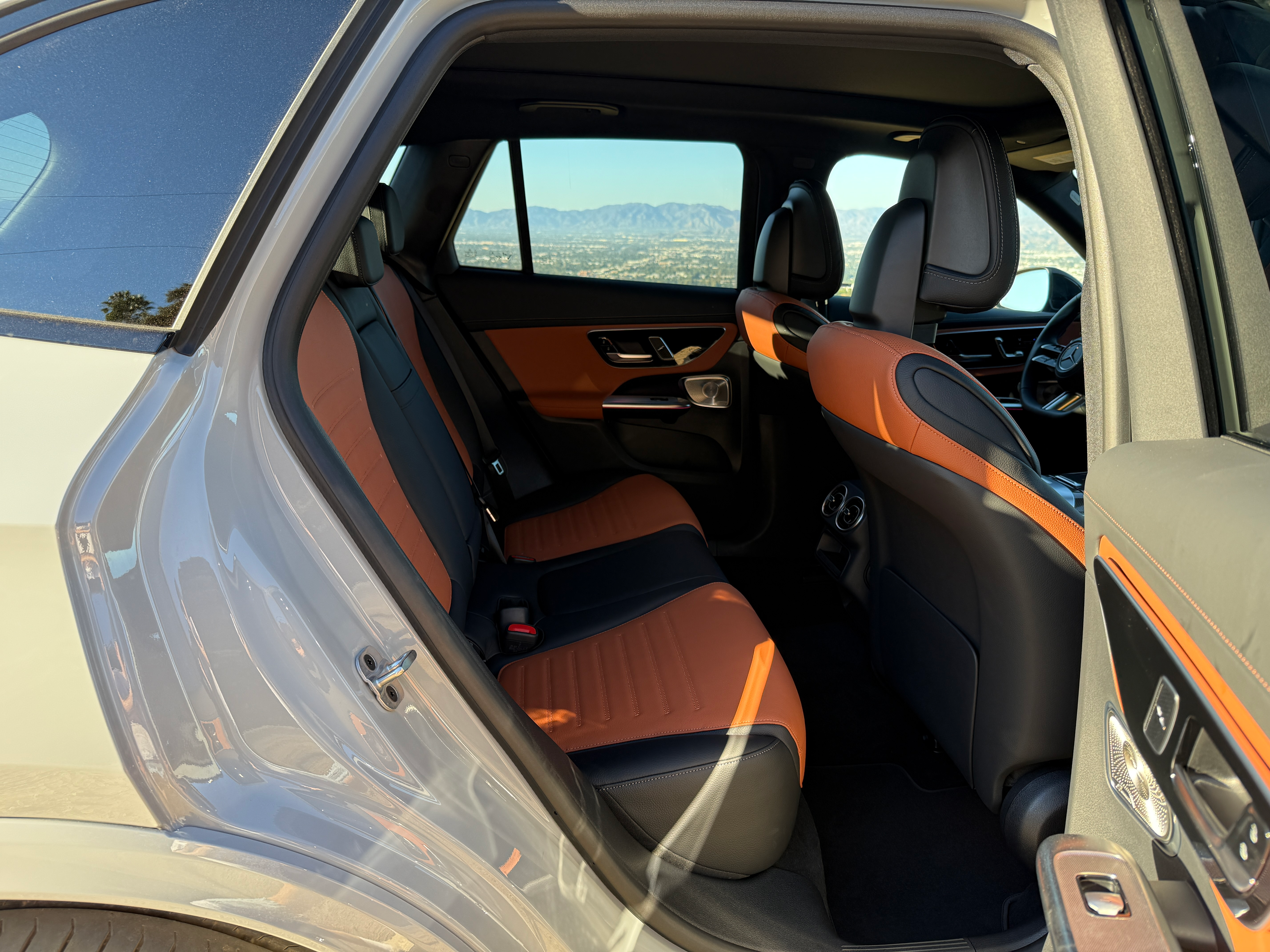 Back seat of a grey 2025 Mercedes-Benz GLC350e