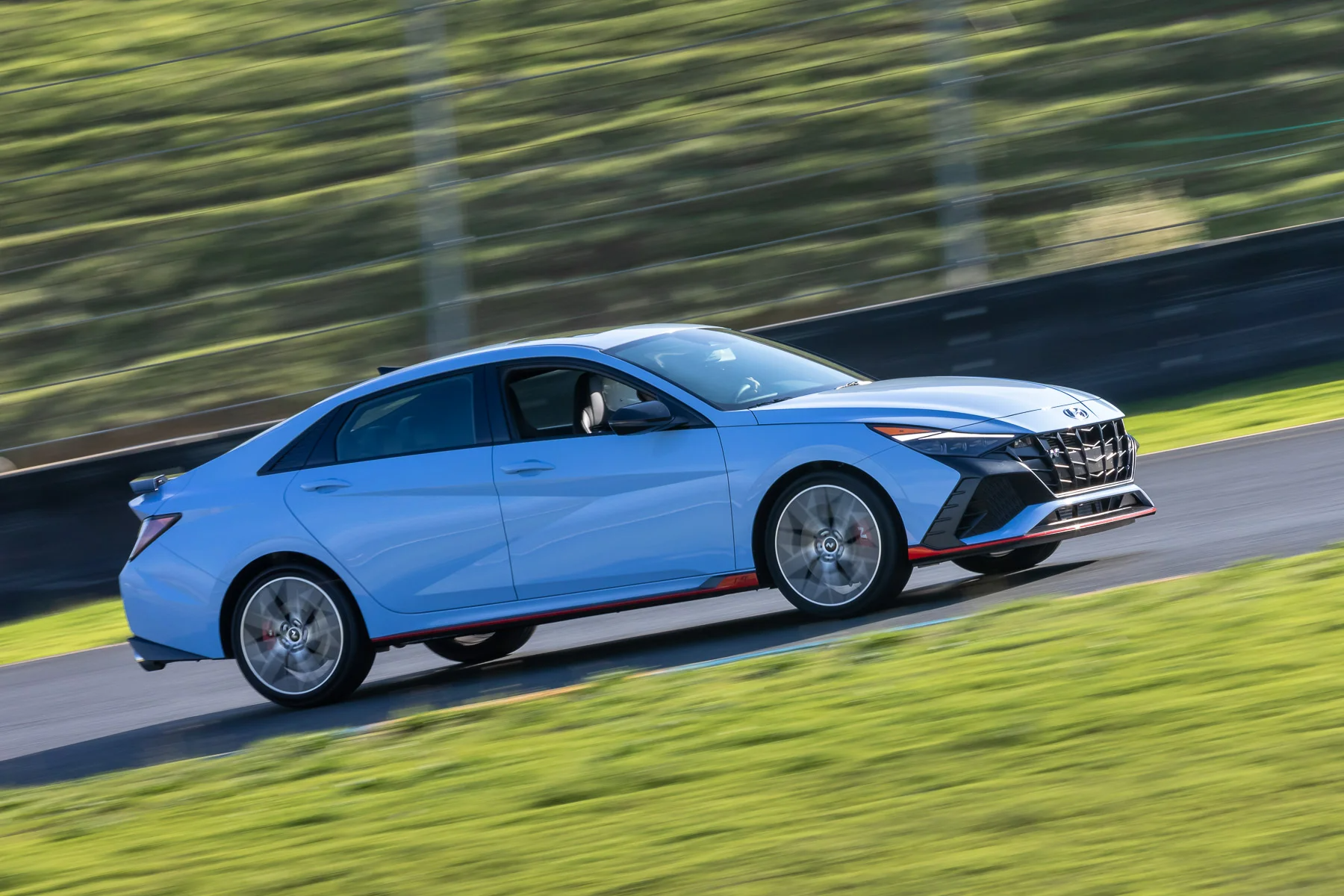 2022 Hyundai Elantra N side view on track