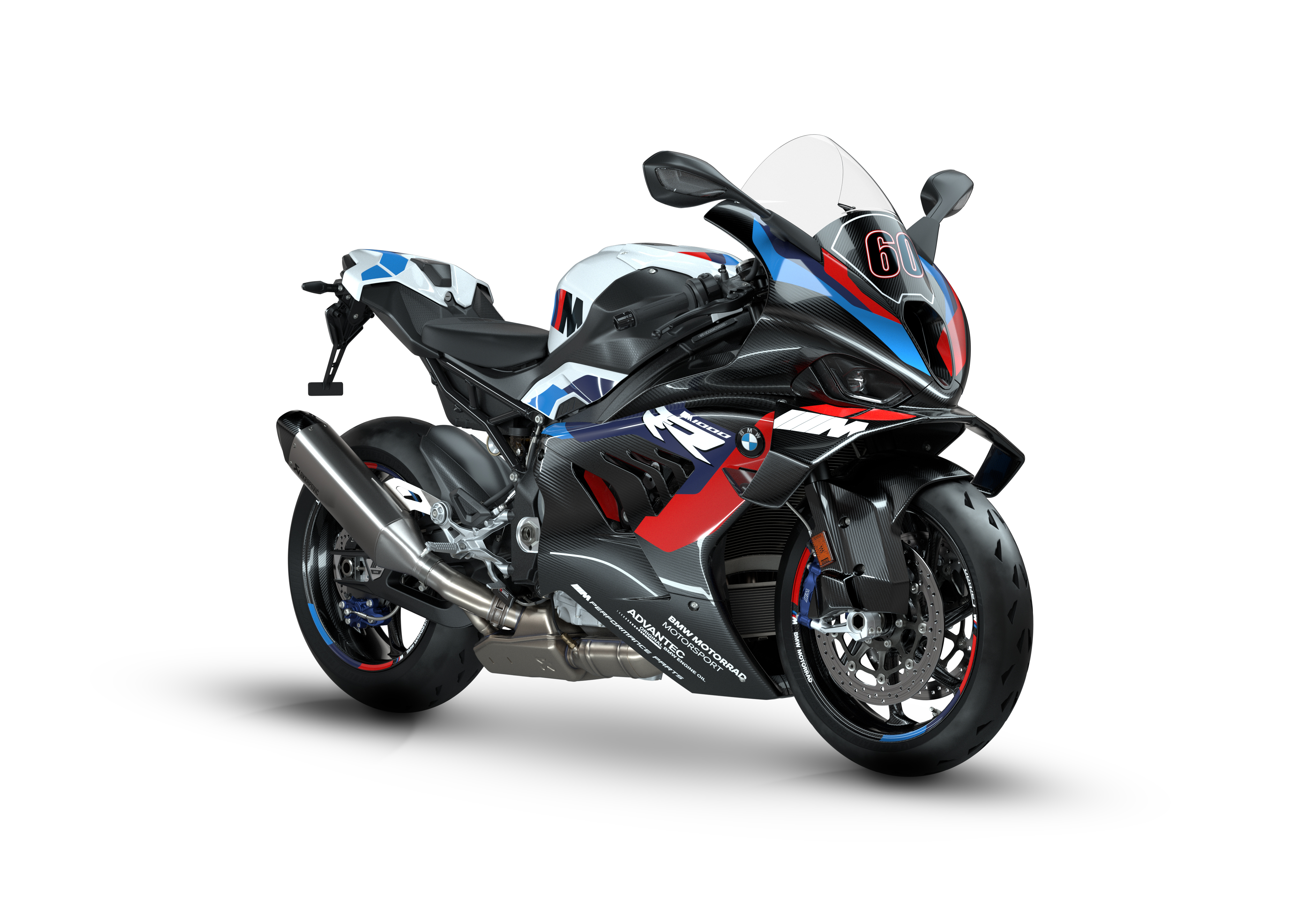 A BMW M 1000 RR on a white background