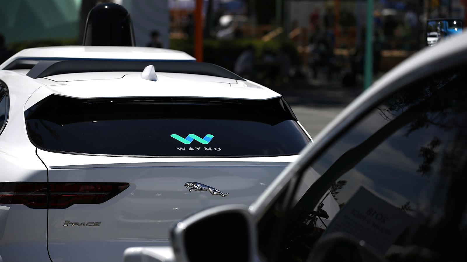 A photo of a Weymo self-driving Jaguar I-Pace