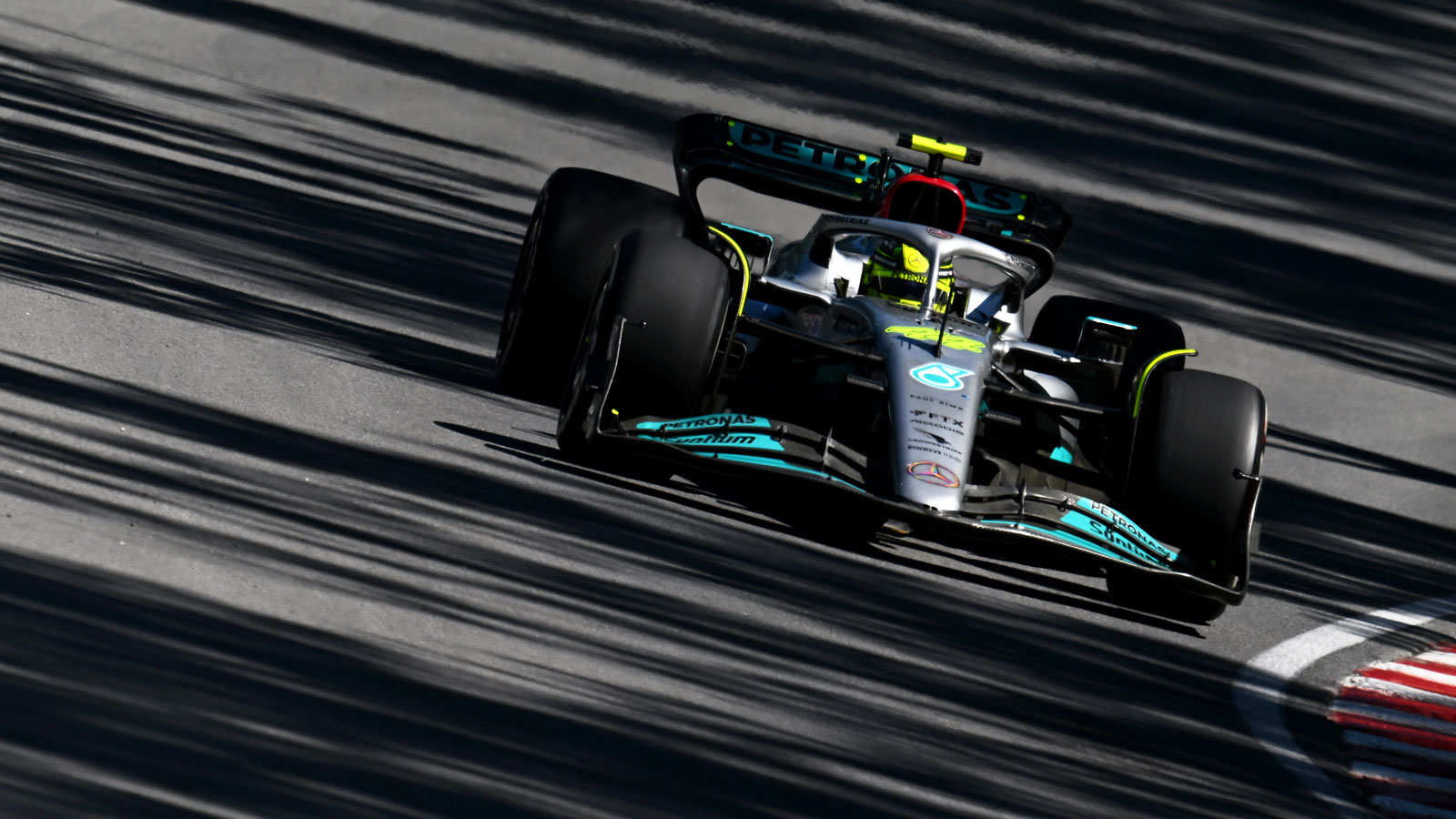 A photo of Lewis Hamilton racing in Canada