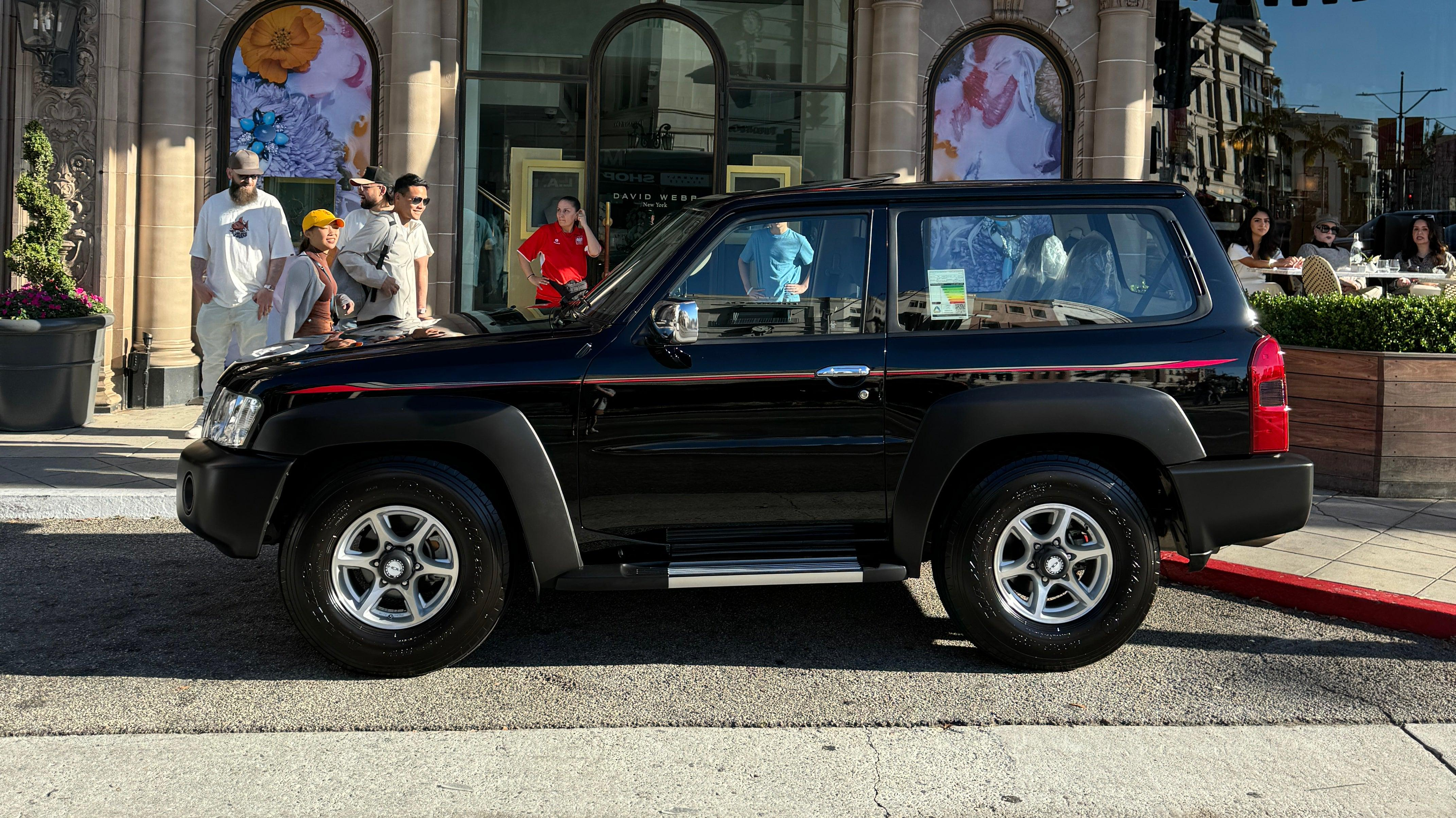 Side view of a black Nissan Patrol