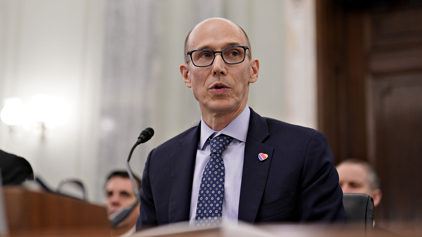 A photo of Southwest Airlines executive Andrew Watterson in Congress. 