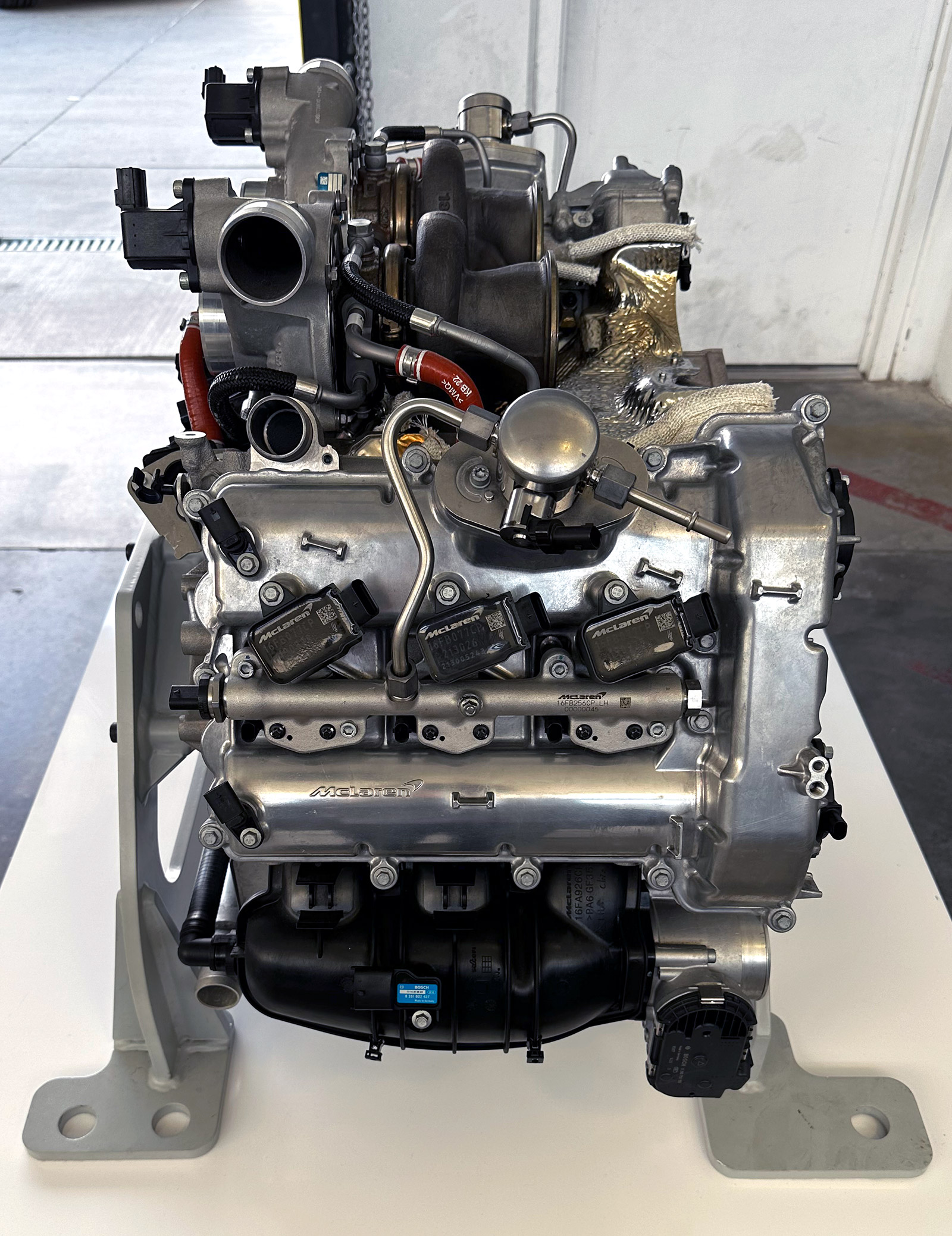 Side view of the M630 engine from the McLaren Artura