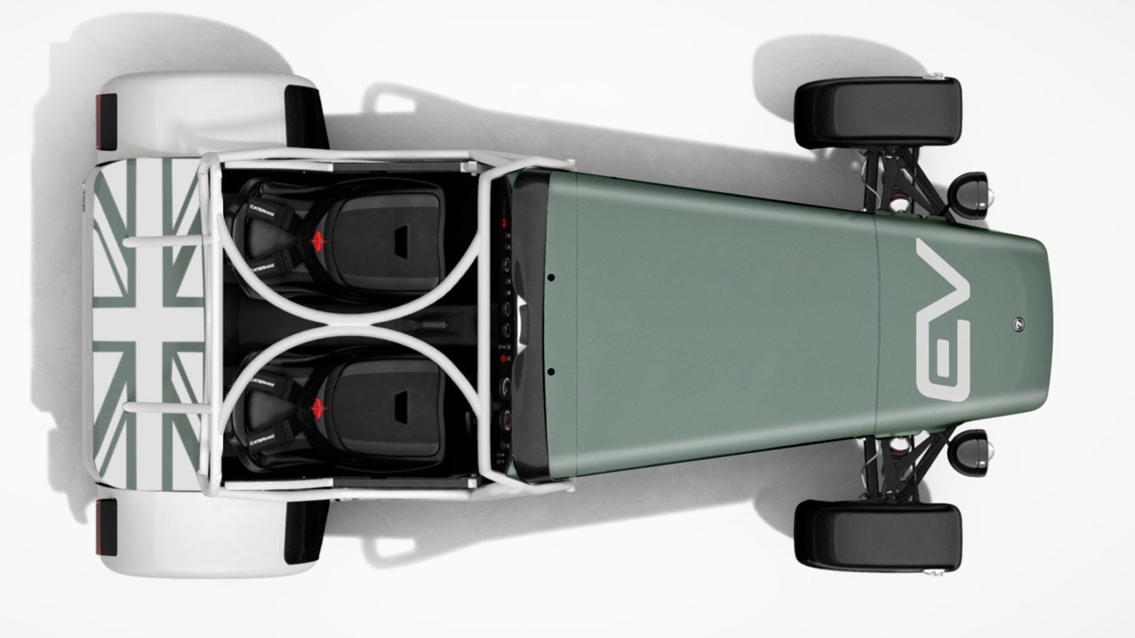 A top down image of the Caterham Seven EV concept. 