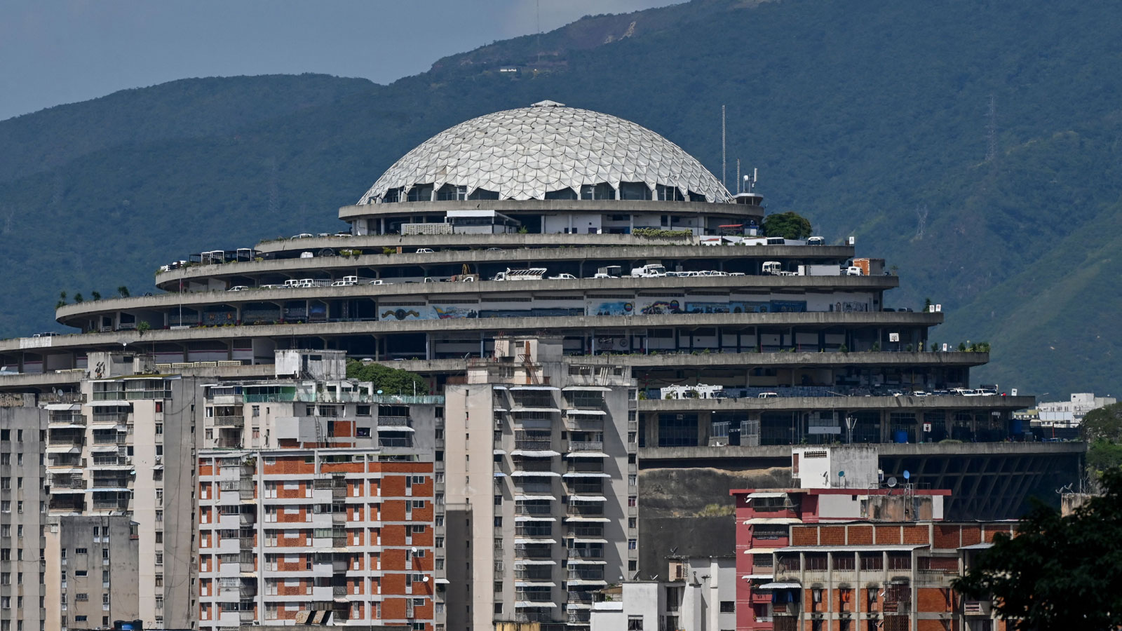 A photo of the El Helicoide prison in Venezuela 