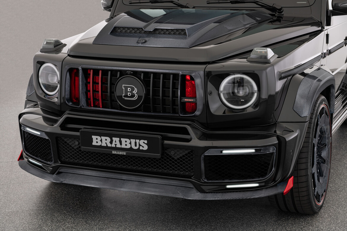 Front end of a black Brabus G63