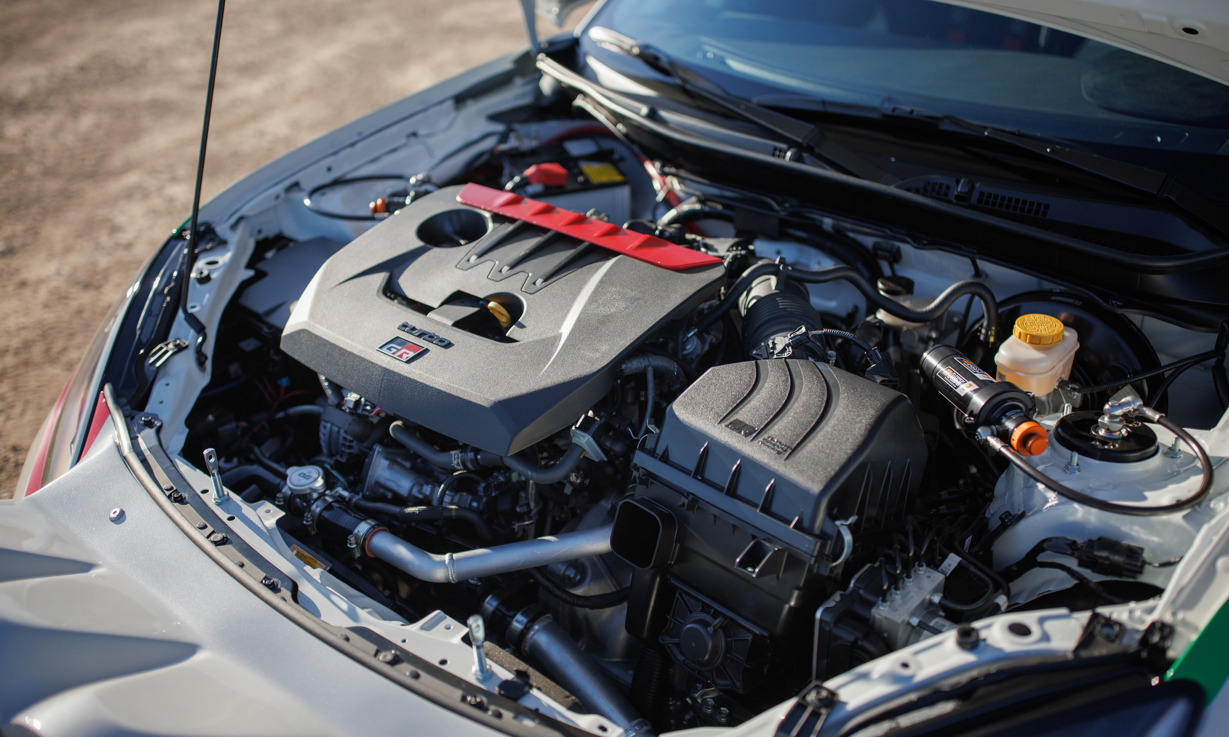 Engine bay of the Toyota GR86 Rally Legacy concept