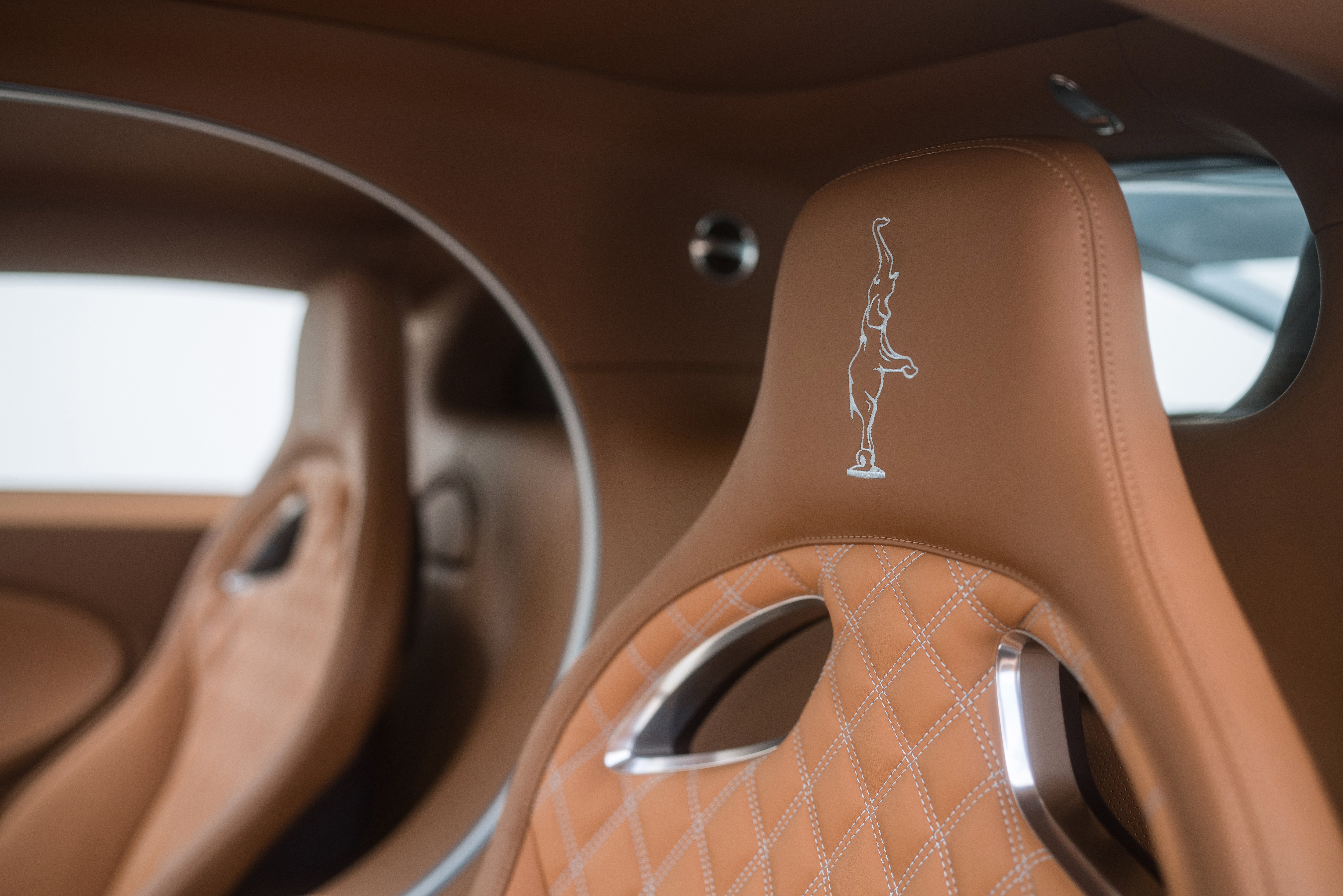 Headrest detail of a Bugatti Chiron Super Sport