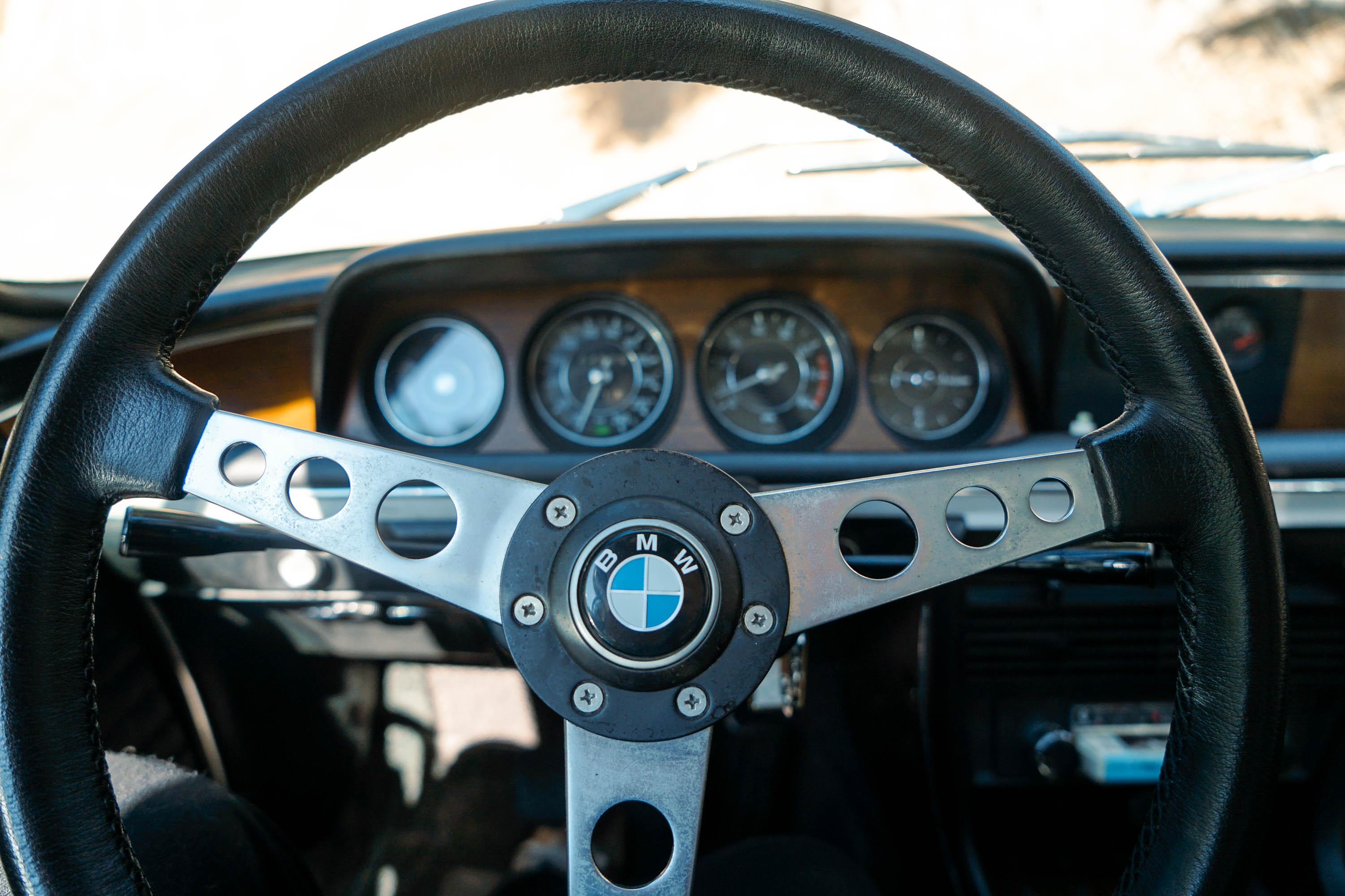 A 1970s racing-style steering wheel.