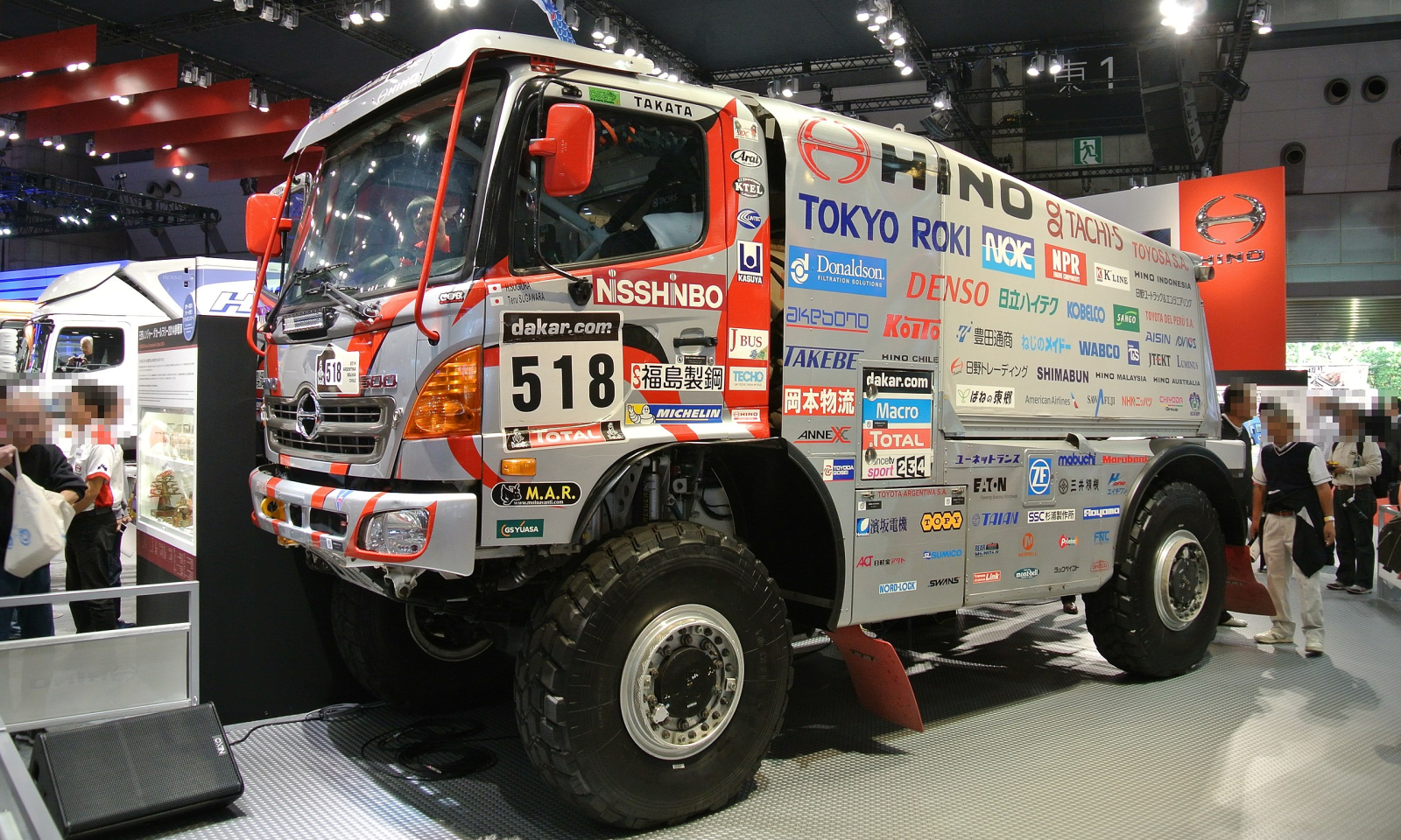 A photo of a Hino Ranger Dakar racer. 