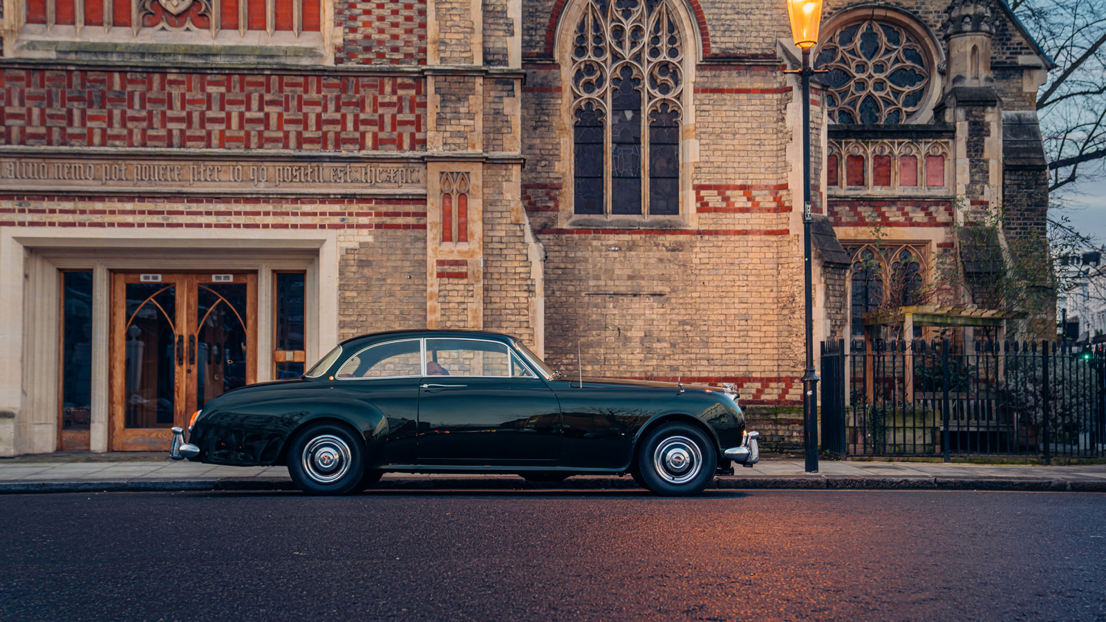 A profile photo of the electric Bentley. 