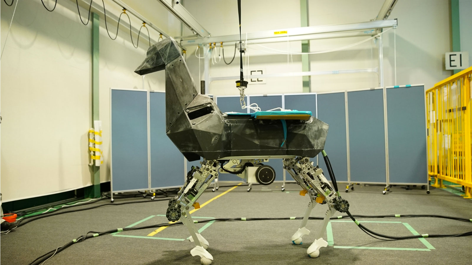 A photo of the robotic goat in development. 