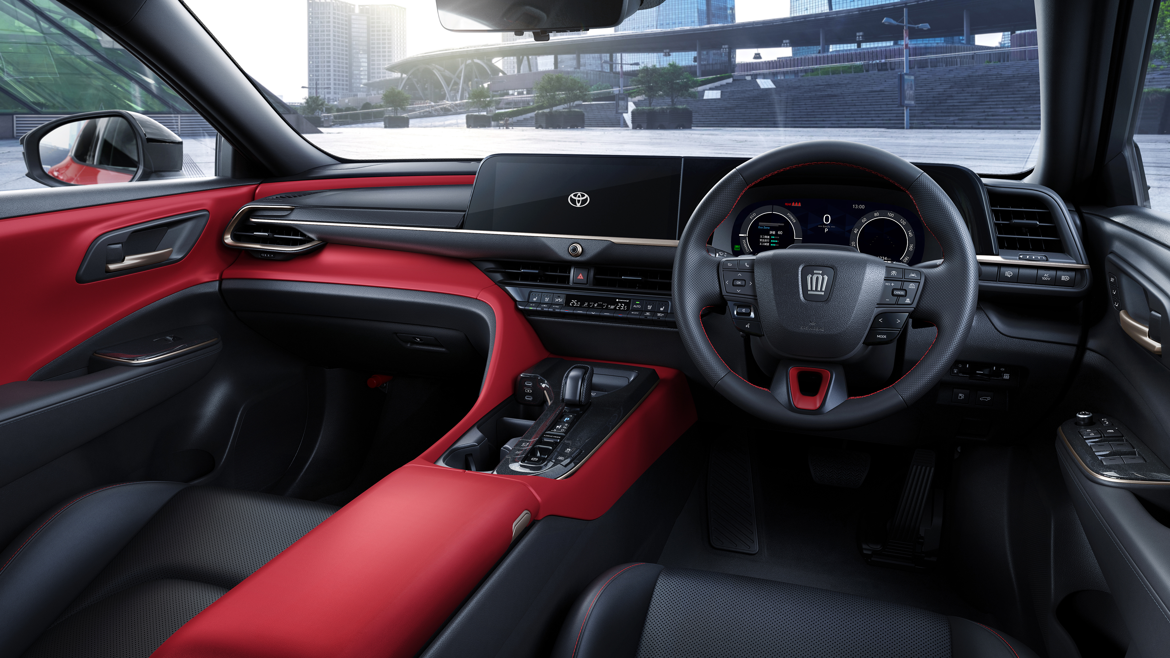 Dashboard view of a Toyota Crown Sport