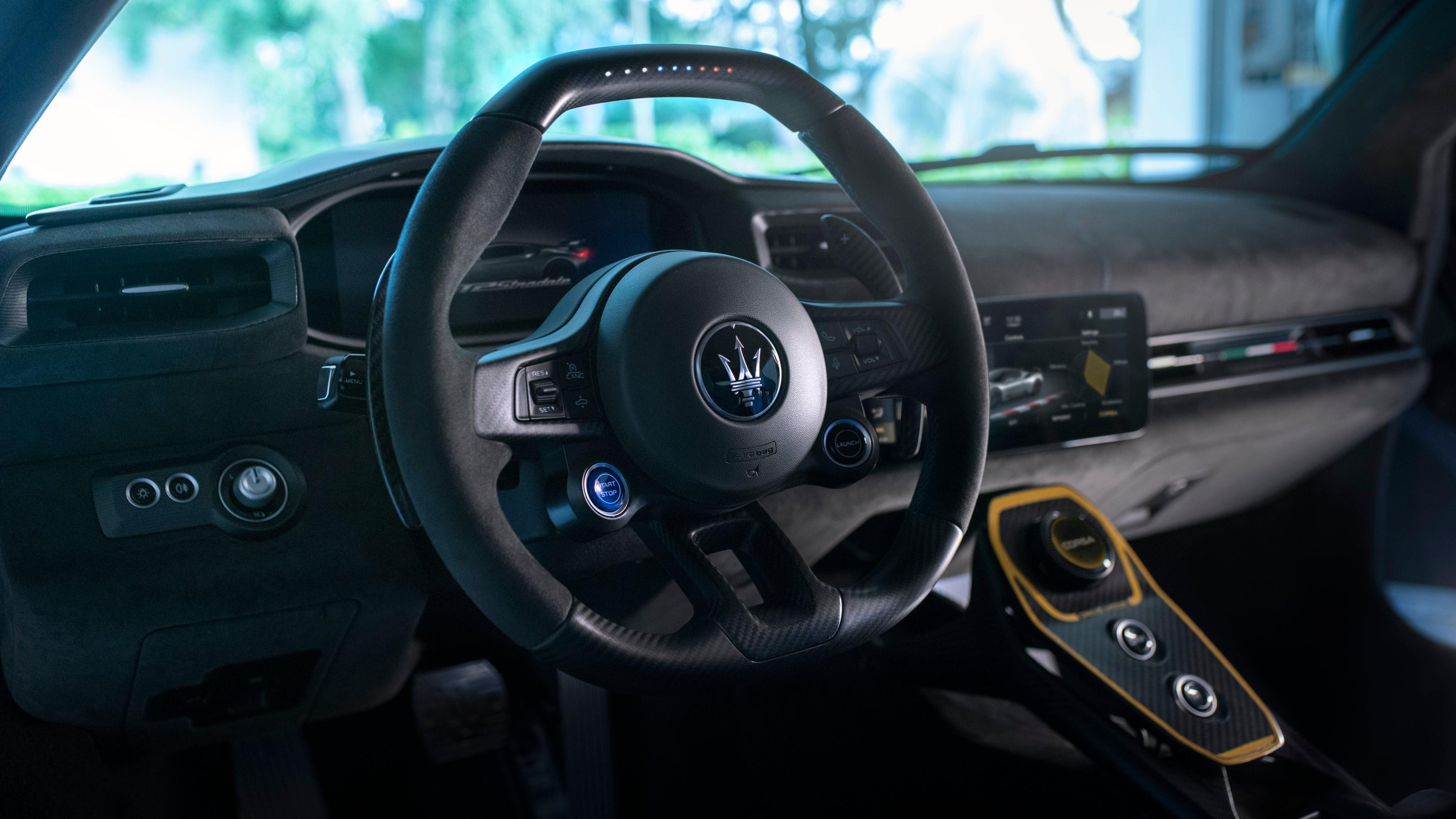 A photo of the driver's view inside the GT2 stradale