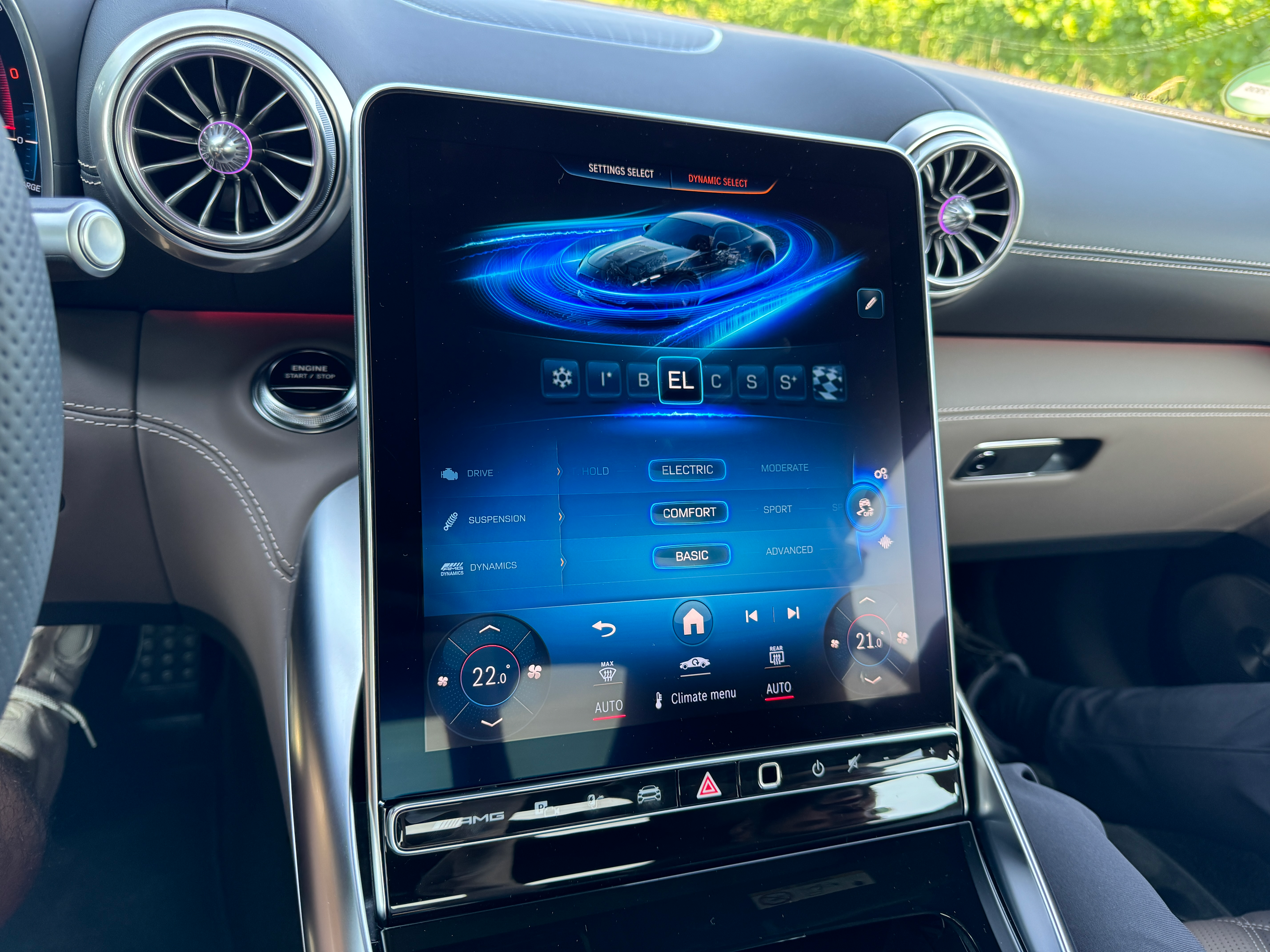 Infotainment screen of a 2025 Mercedes-AMG GT63 S E Performance