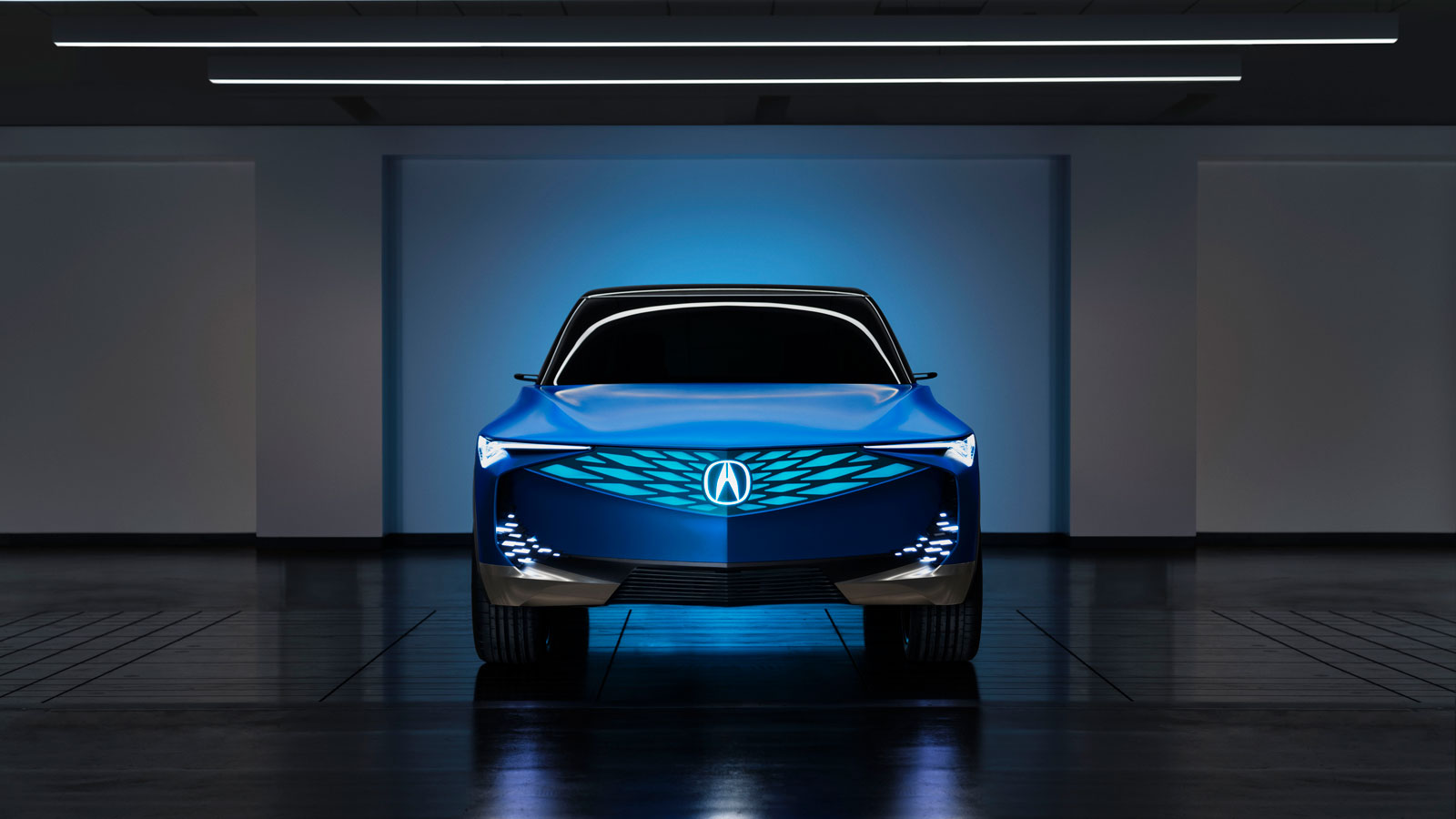 A render of the front end of the Acura Precision Concept car. 