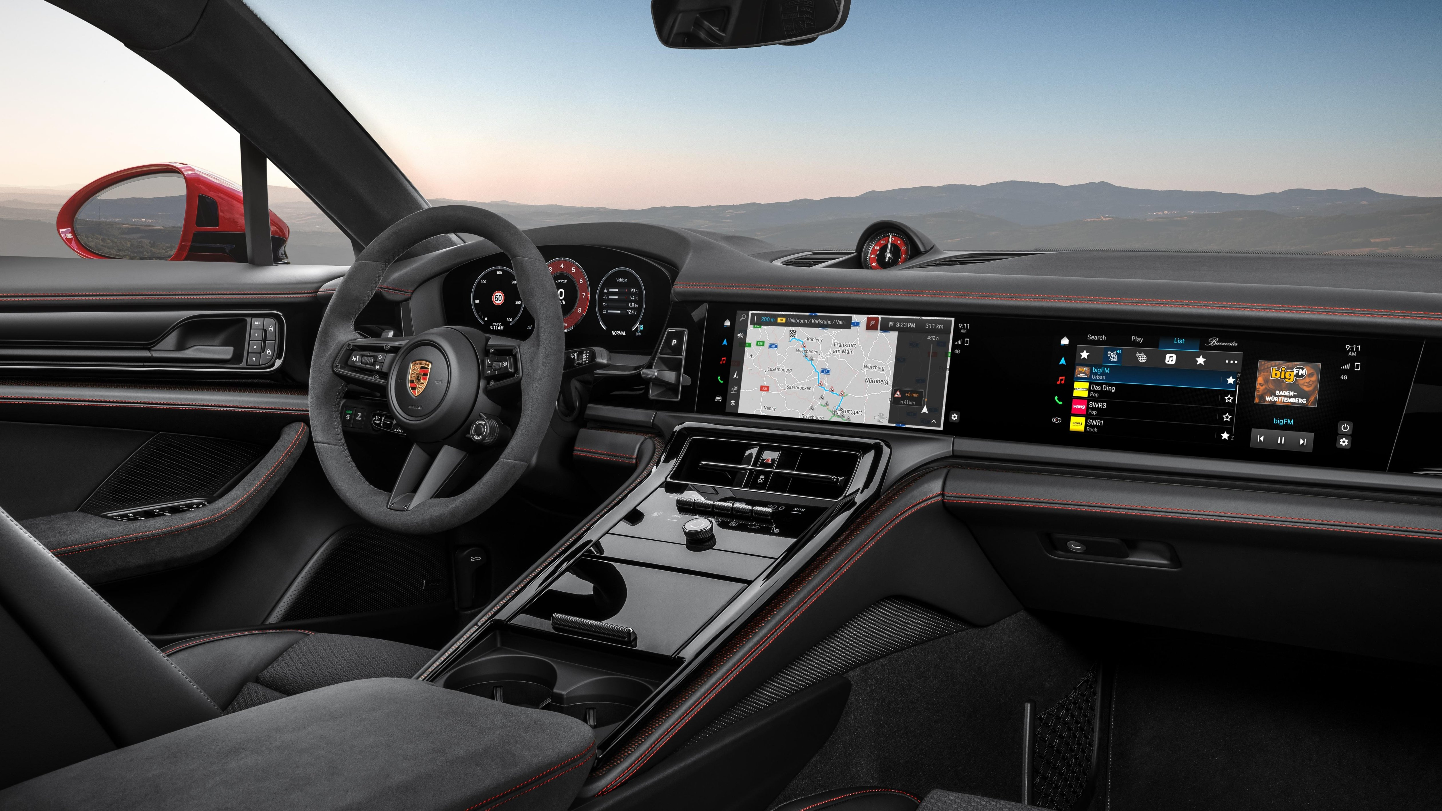 Dashboard of a Porsche Panamera GTS