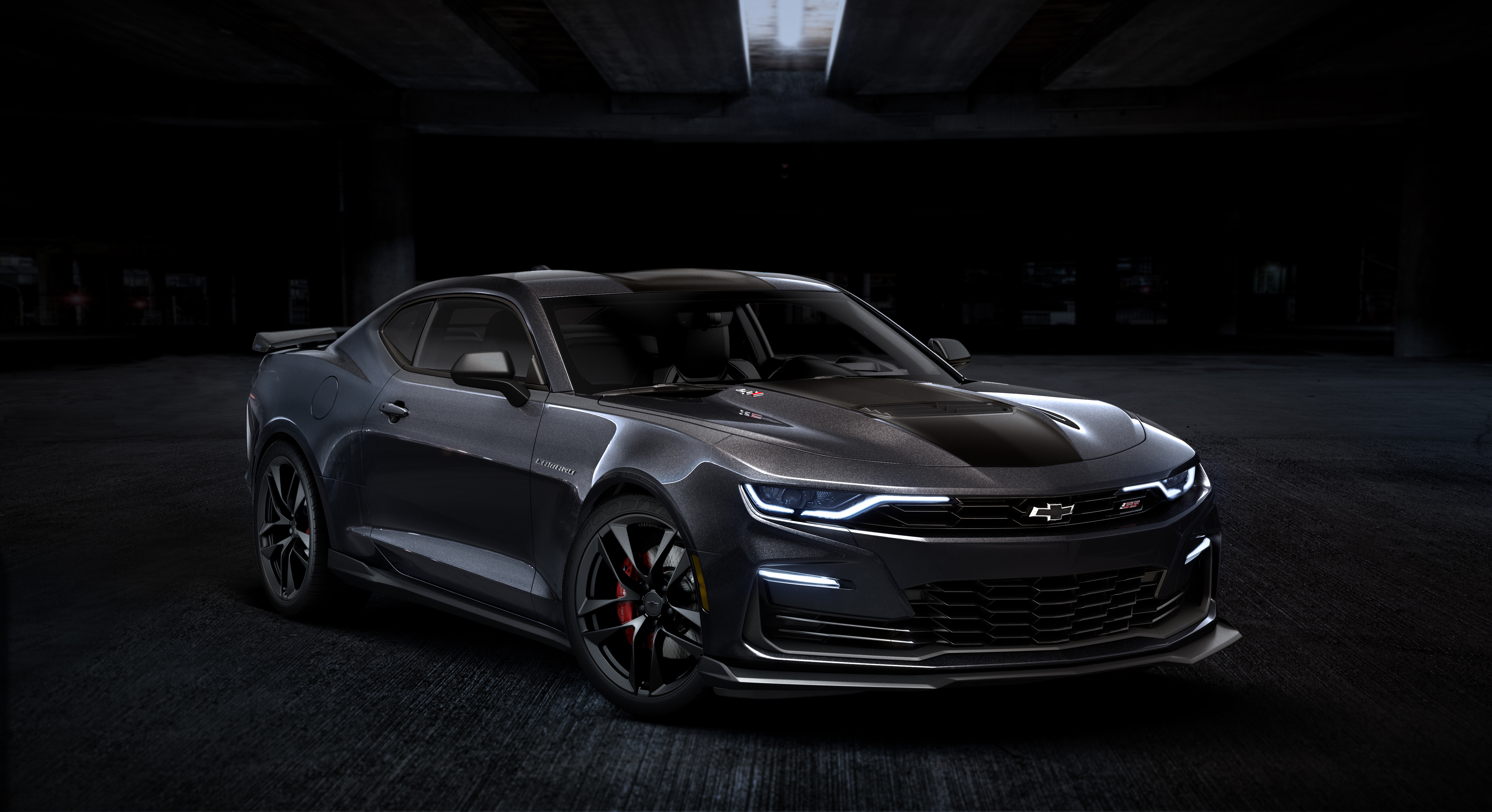 A black 2024 Chevy Camaro SS Collector's Edition.