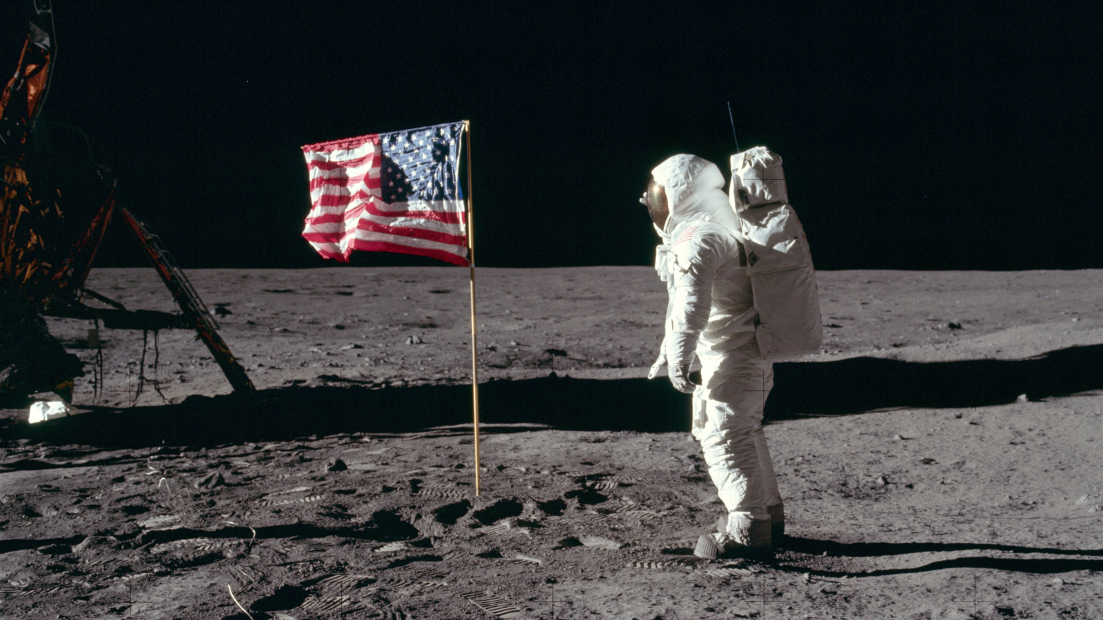 A photo of an astronaut walking on the moon. 