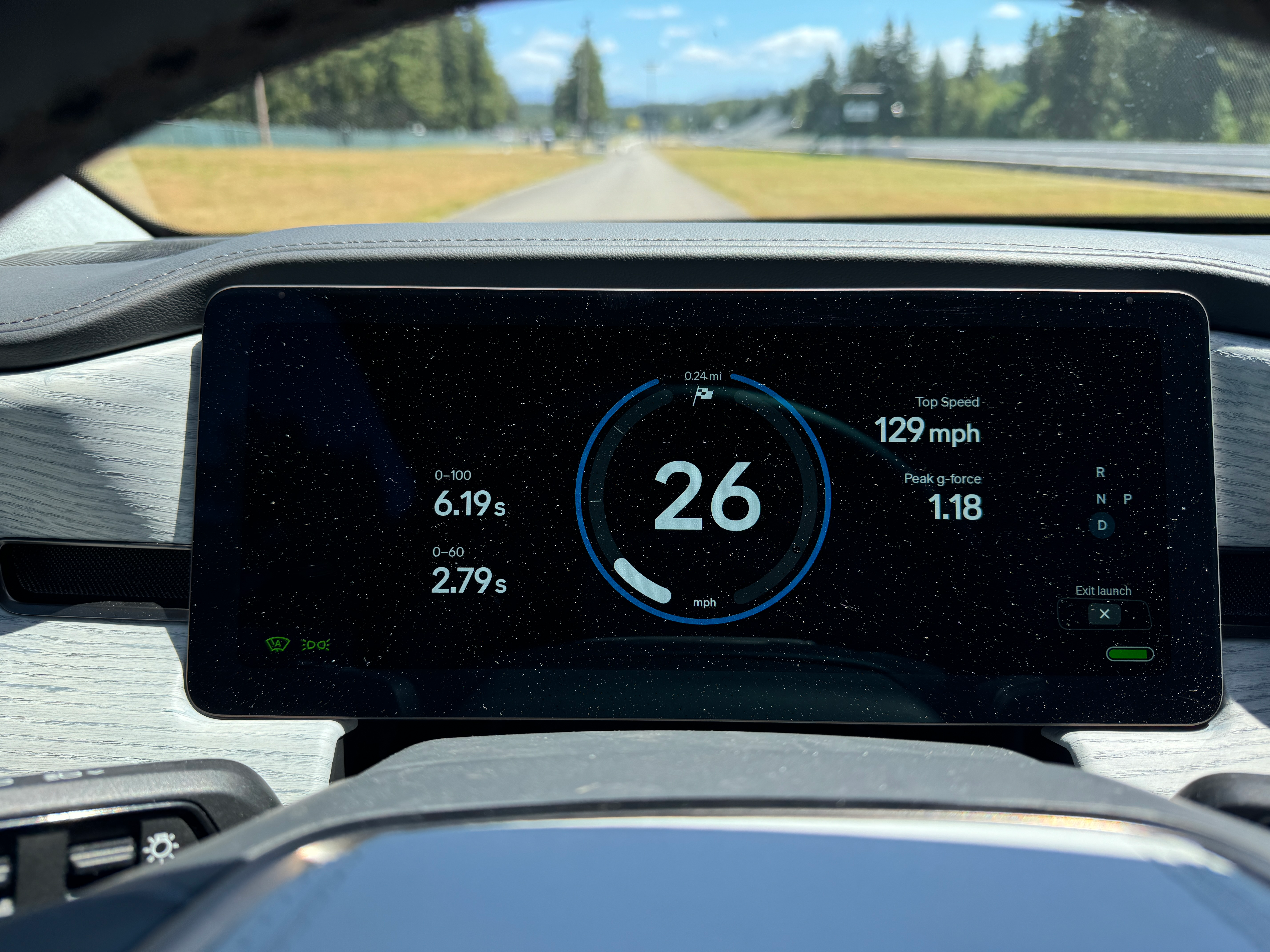 Gauge cluster of a Rivian R1T