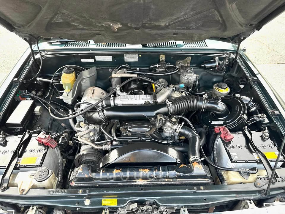 A rare view looking under the hood of the Hilux