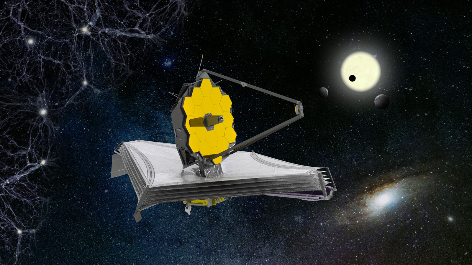 An artist's impression of the James Webb Space Telescope. 