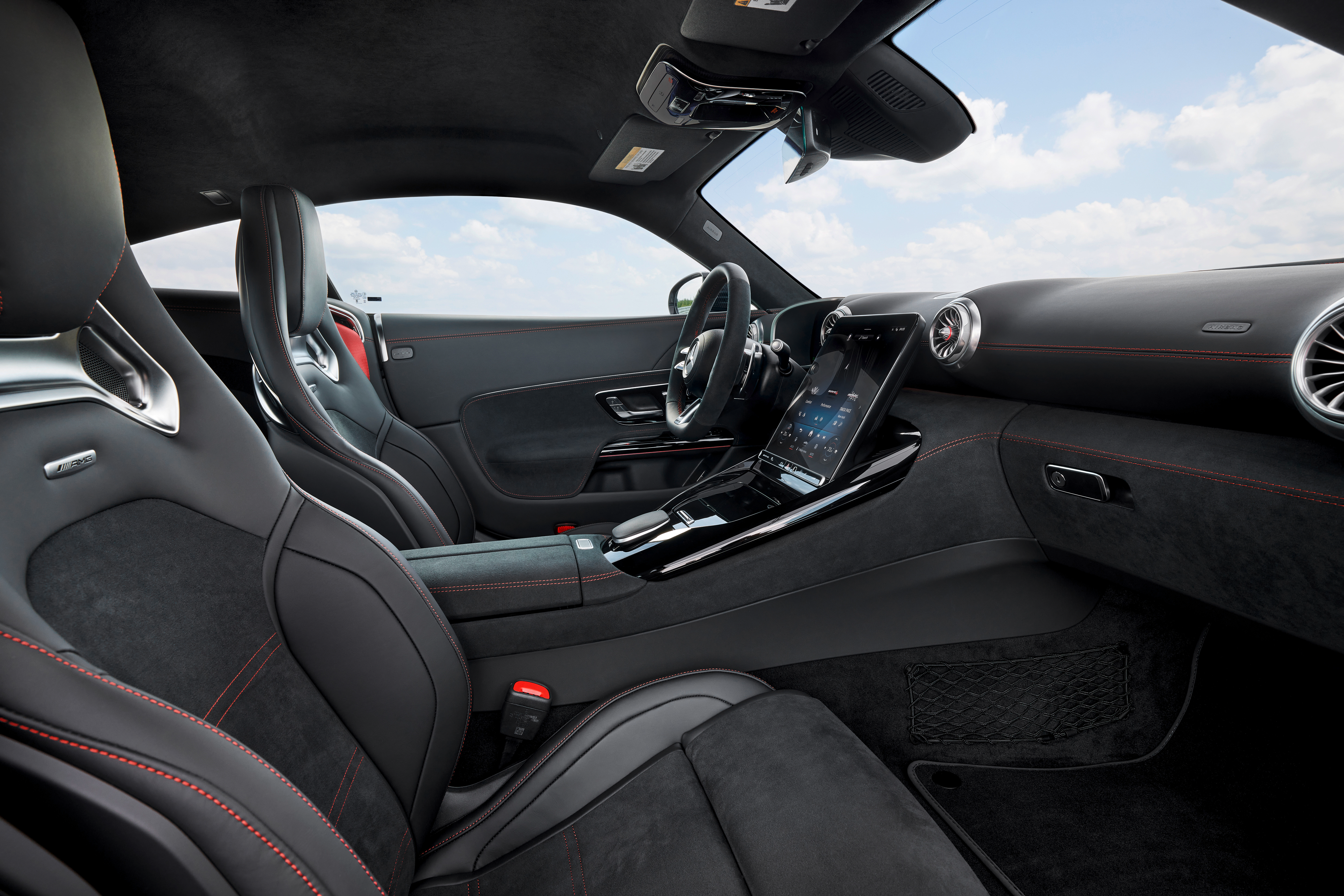 Interior of a grey 2025 Mercedes-AMG GT63 Pro