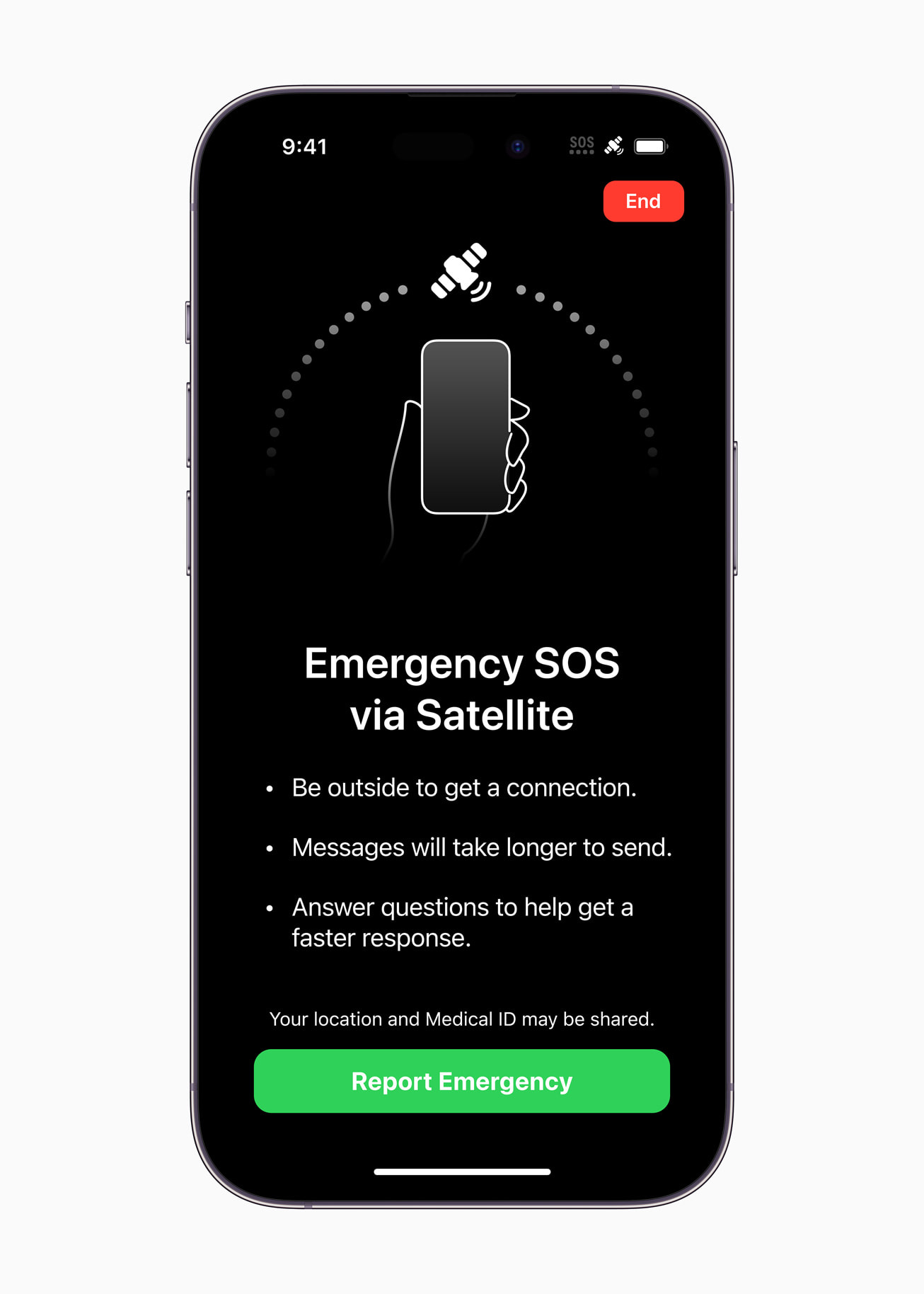 New iPhone Emergency SOS screen