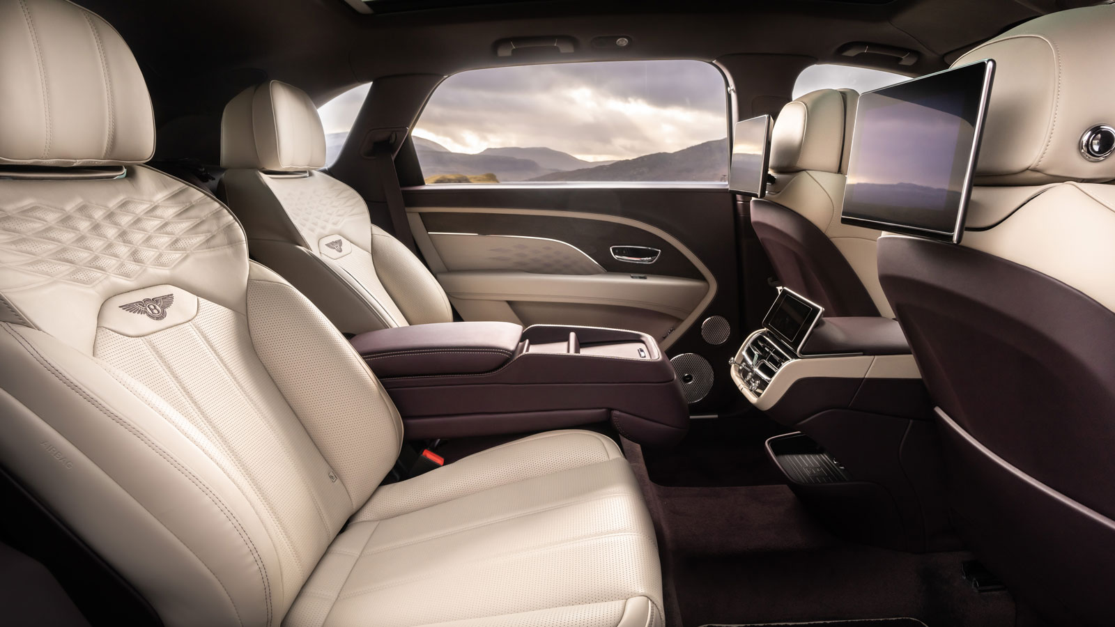 A photo of the airline seats in Bentley's Bentayga EWB. 