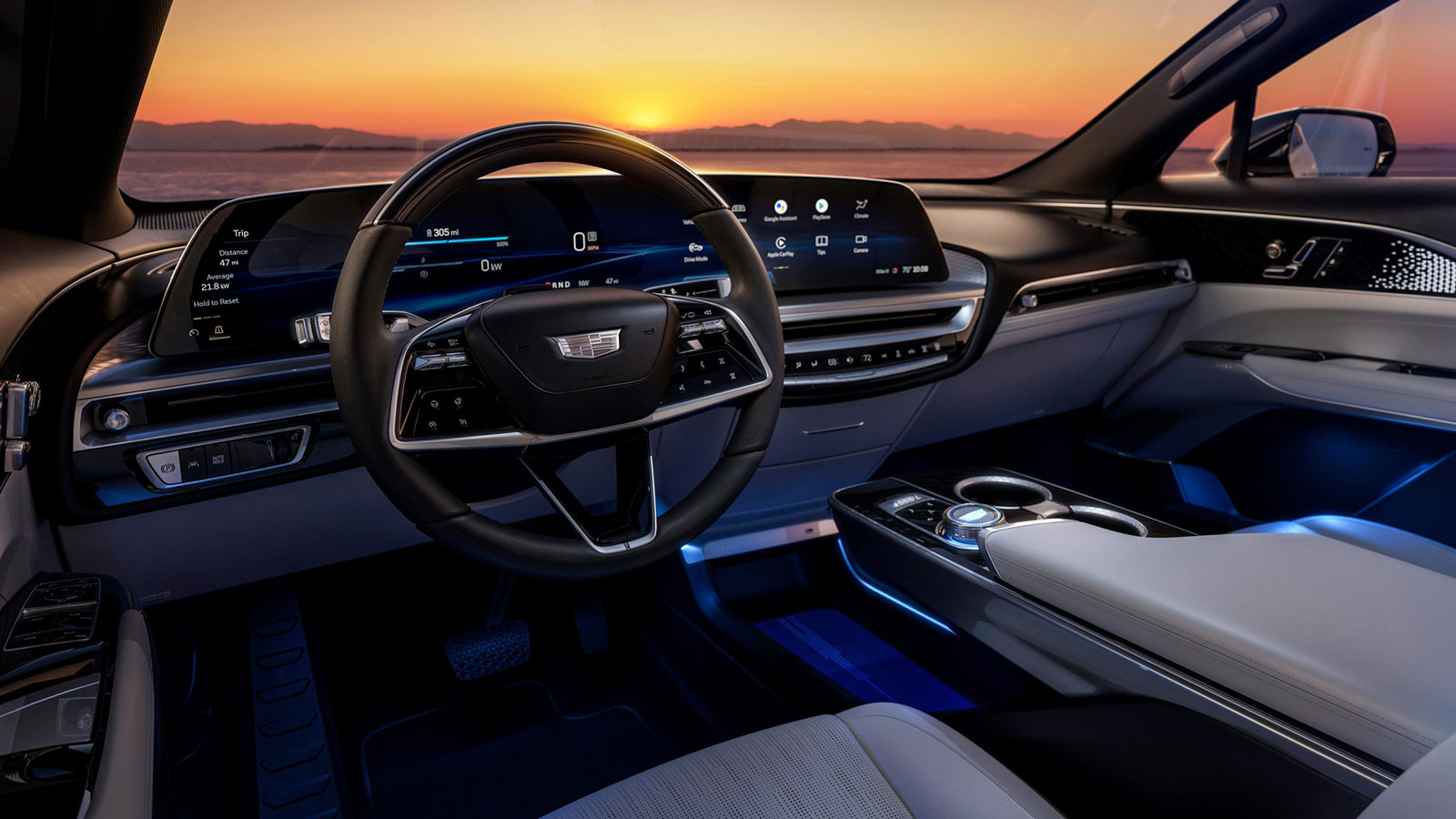 A photo of the interior of the Cadillac Lyriq. 