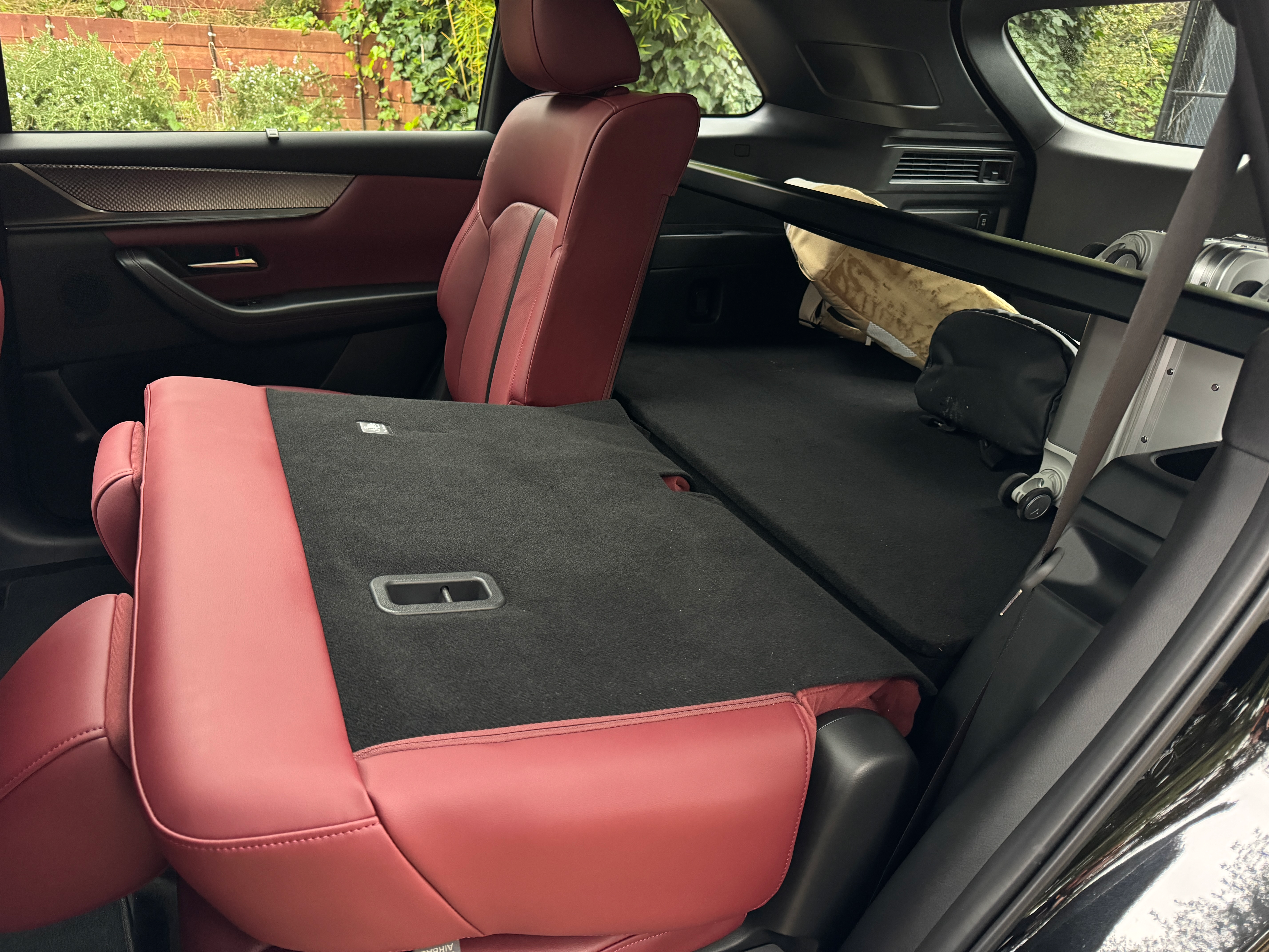 Folded rear seat of a 2025 Mazda CX-70