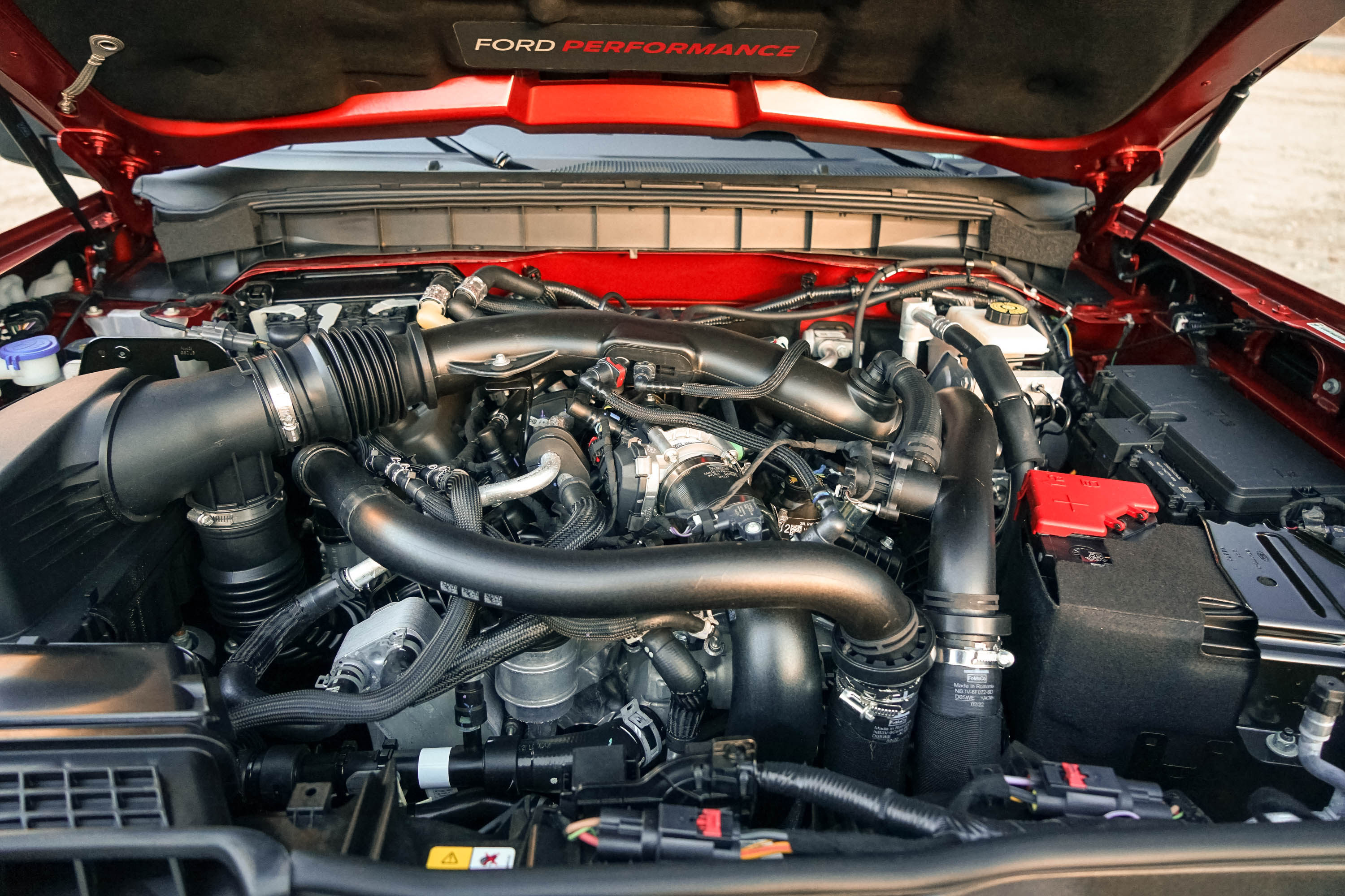 The 3.0-liter twin-turbo V6 in the 2022 Ford Bronco Raptor