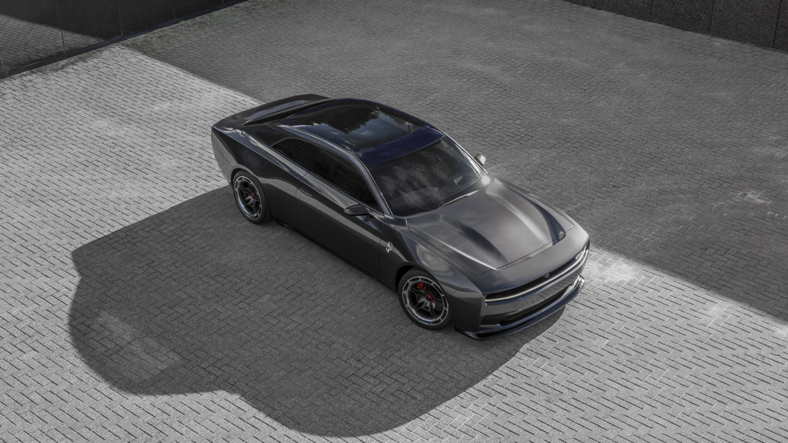 A render of the Dodge Charger EV concept car. 